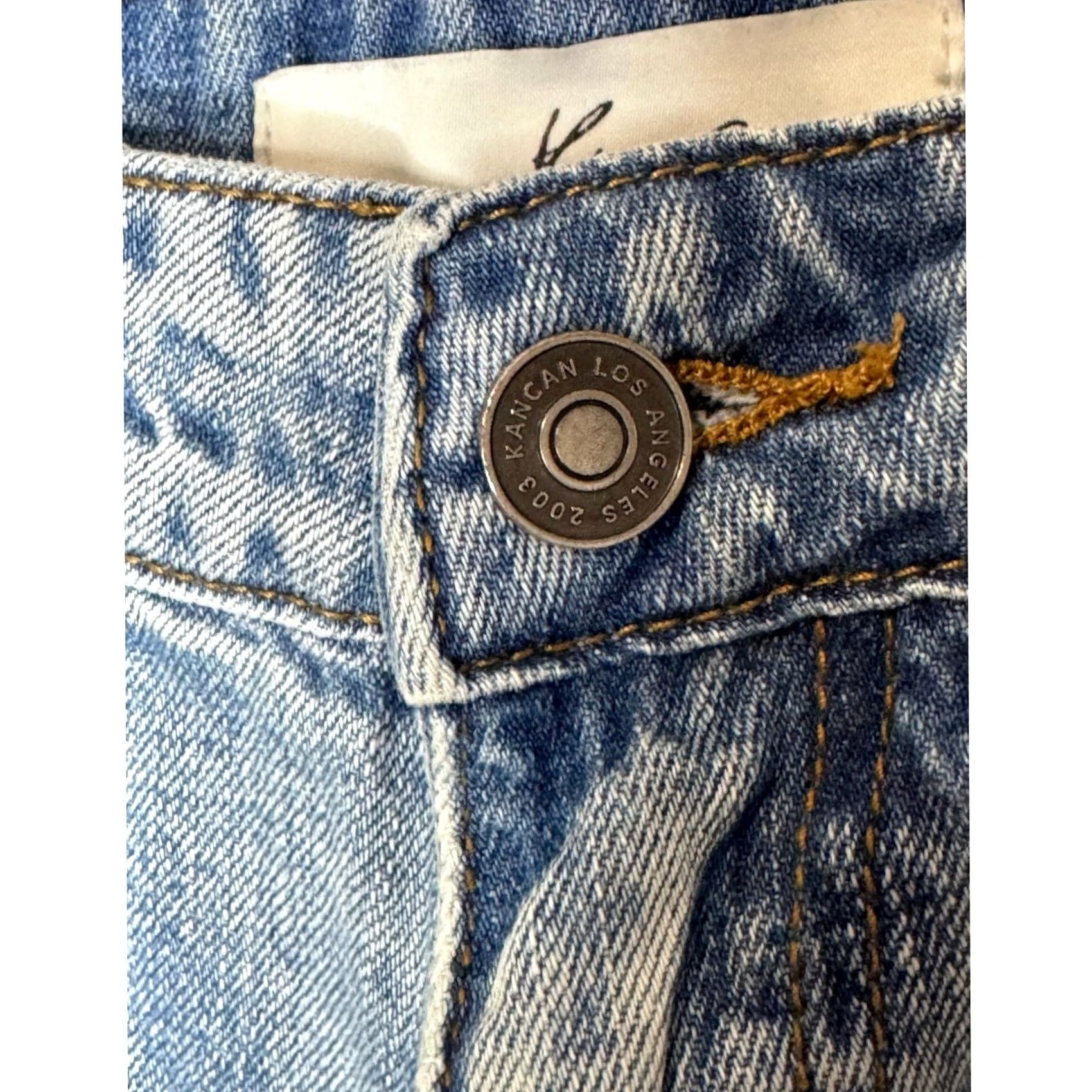 Vintage KanCan Jeans Womens Size 7 Distressed Light Wash Denim Boyfriend Crop Jeans Size 28" / US 6 / IT 42 - 3 Thumbnail