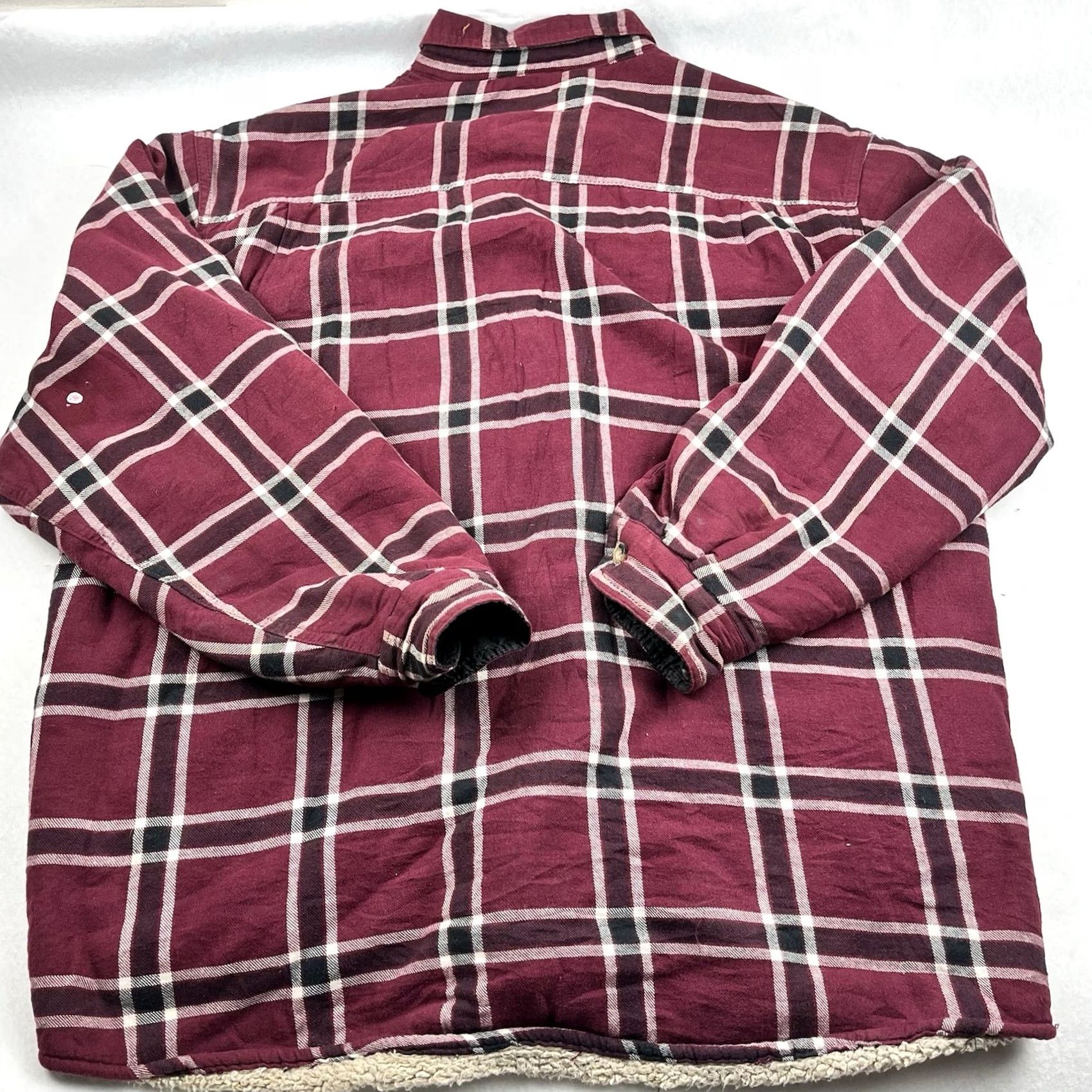 Wrangler VINTAGE Wrangler Authentics Men’s Red Plaid Sherpa Lined Button Up Shirt Jacket XL Size US XL / EU 56 / 4 - 4 Thumbnail