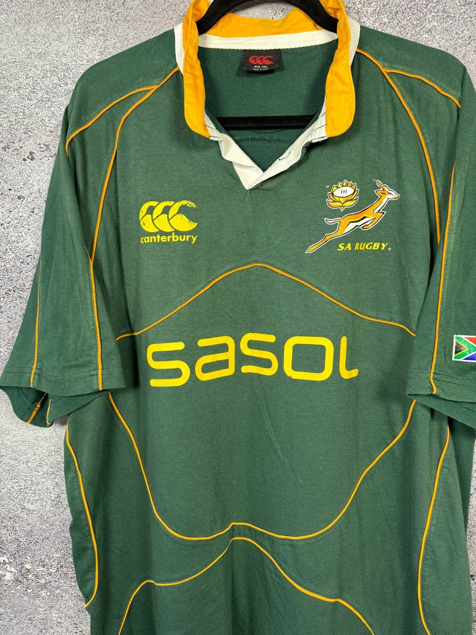 Canterbury of New Zealand South Africa Canterbury Home Rugby Jersey 2007 Union Sasol Size US XXL / EU 58 / 5 - 4 Thumbnail