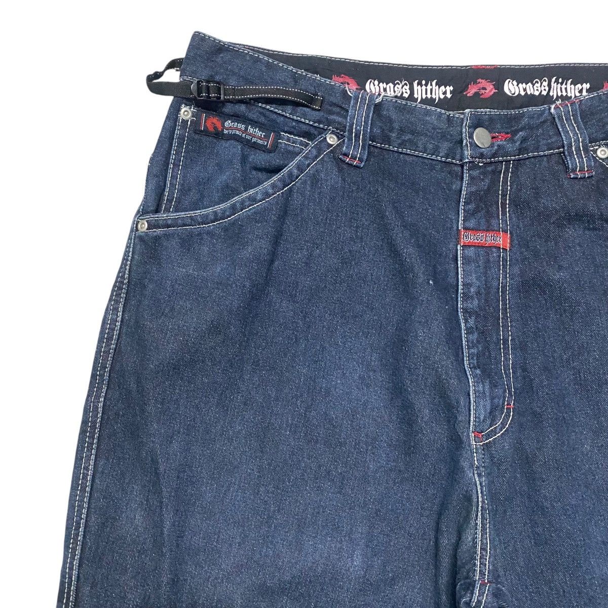 Vintage Vintage BRASS HITHER Denim Baggy Flame Dragon Jeans Size US 36 / EU 52 - 7 Thumbnail