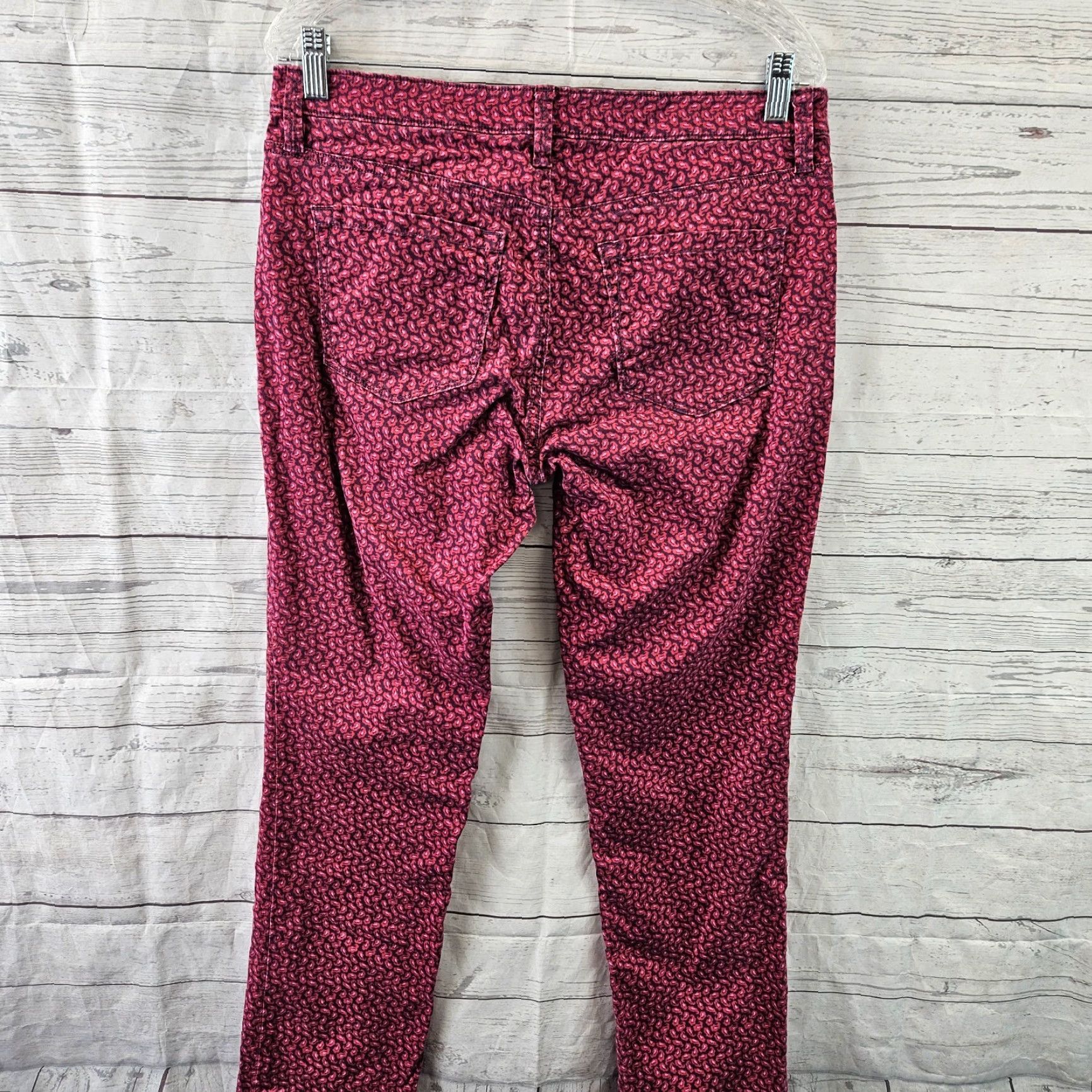 Loft LOFT Jeans Womens Modern Straight Paisley Purple Pink 8 Denim Cotton Blend Inseam 31 in Rise 8.5 in N/A Size 30" / US 8 / IT 44 - 4 Thumbnail