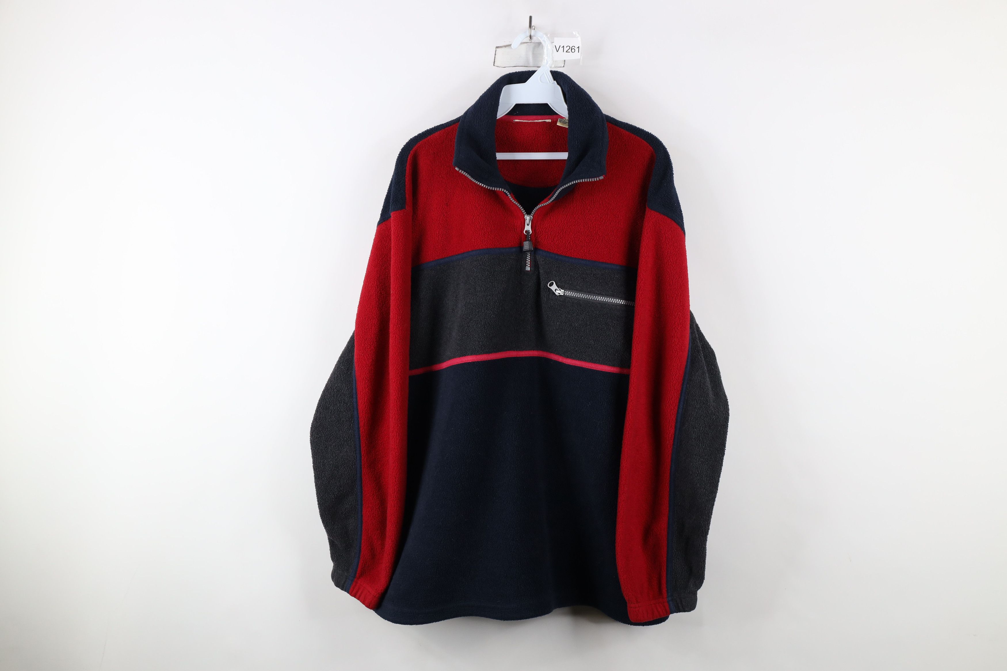 Vintage Vintage 90s Streetwear Half Zip Fleece Pullover Sweater Size US L / EU 52-54 / 3 - 1 Thumbnail