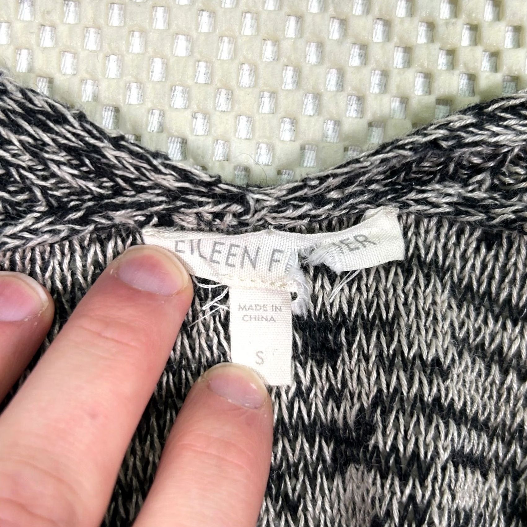 Eileen Fisher Eileen Fisher Womens S Open Front Cardigan Sweater Organic Linen Knit Black Size S / US 4 / IT 40 - 5 Thumbnail