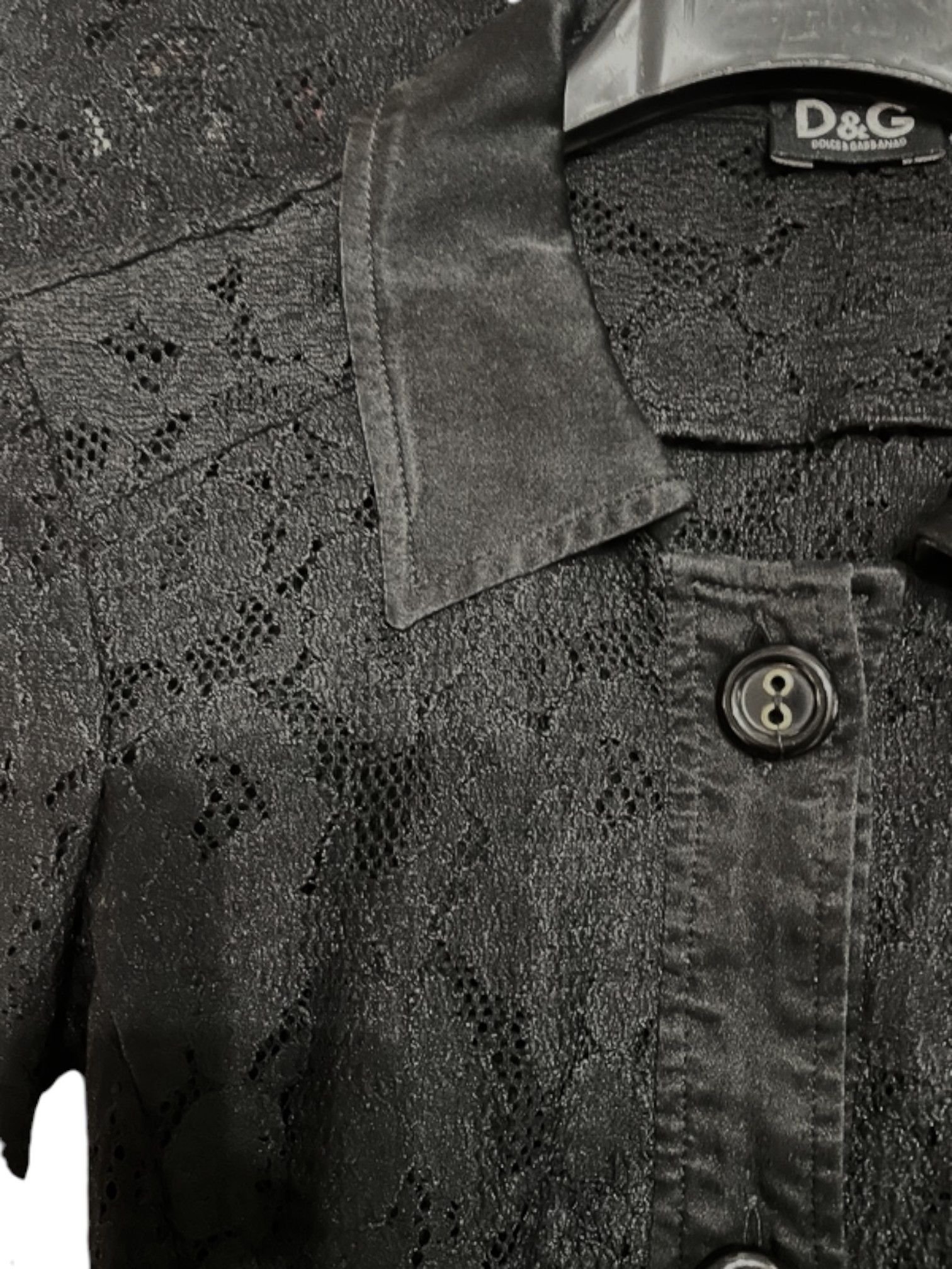 Dolce & Gabbana D&G Black Lace Trench Coat Size M / US 6-8 / IT 42-44 - 8 Thumbnail