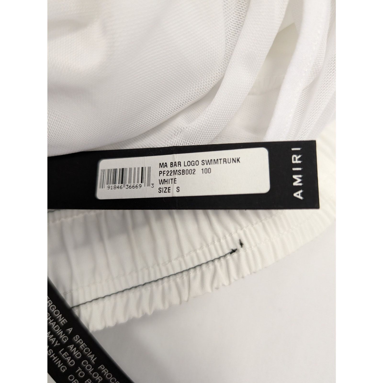 Amiri o1rshd1 MA Bar Logo Swimtrunk Trunk Shorts in White Size US 30 / EU 46 - 12 Thumbnail