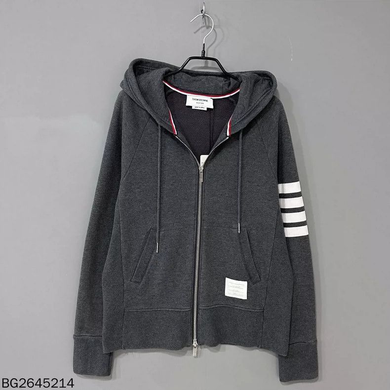 Thom Browne Thom Browne Dark grey zip hoodie Size US L / EU 52-54 / 3 - 2 Thumbnail