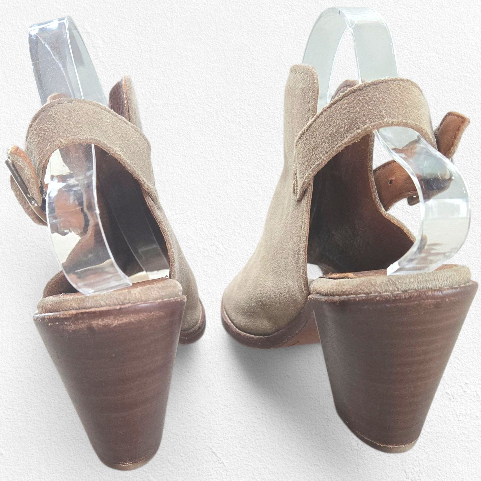 Frye Frye Taupe Suede Peep Toe Slingback Booties Size 8 Size US 8 / IT 38 - 10 Thumbnail