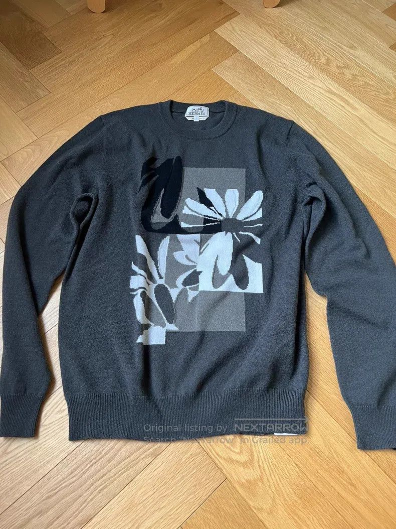 Hermes Hermes Cashmere Puzzle Floral Sweater Size US L / EU 52-54 / 3 - 1 Thumbnail
