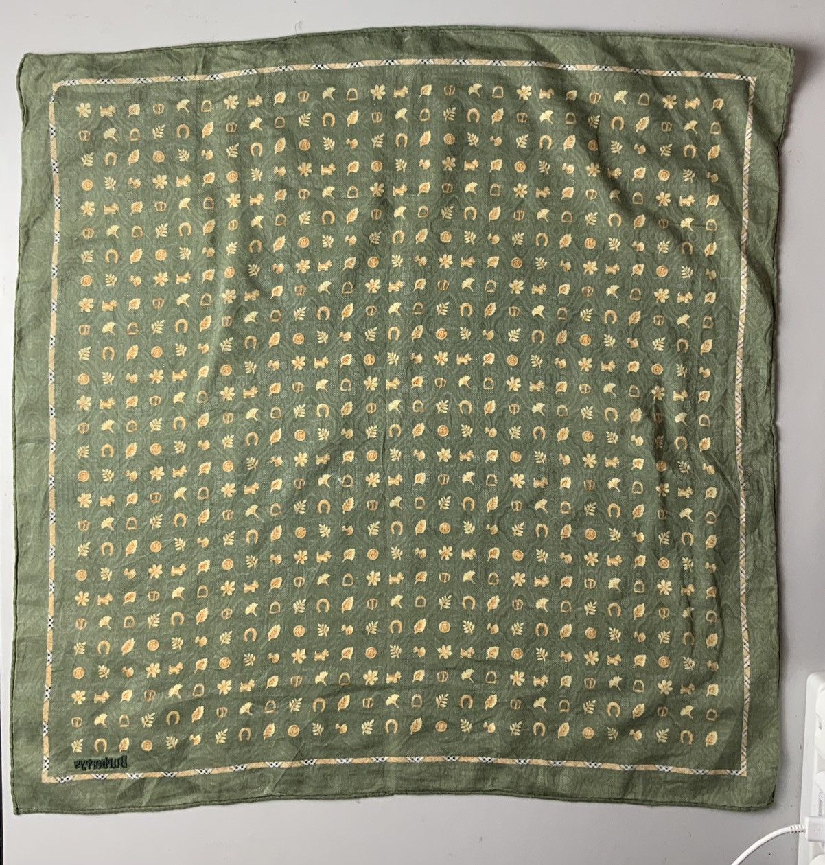 Burberry Burberry’s Spellout Embroidery Monogram Bandana Handkerchief Size ONE SIZE - 5 Thumbnail