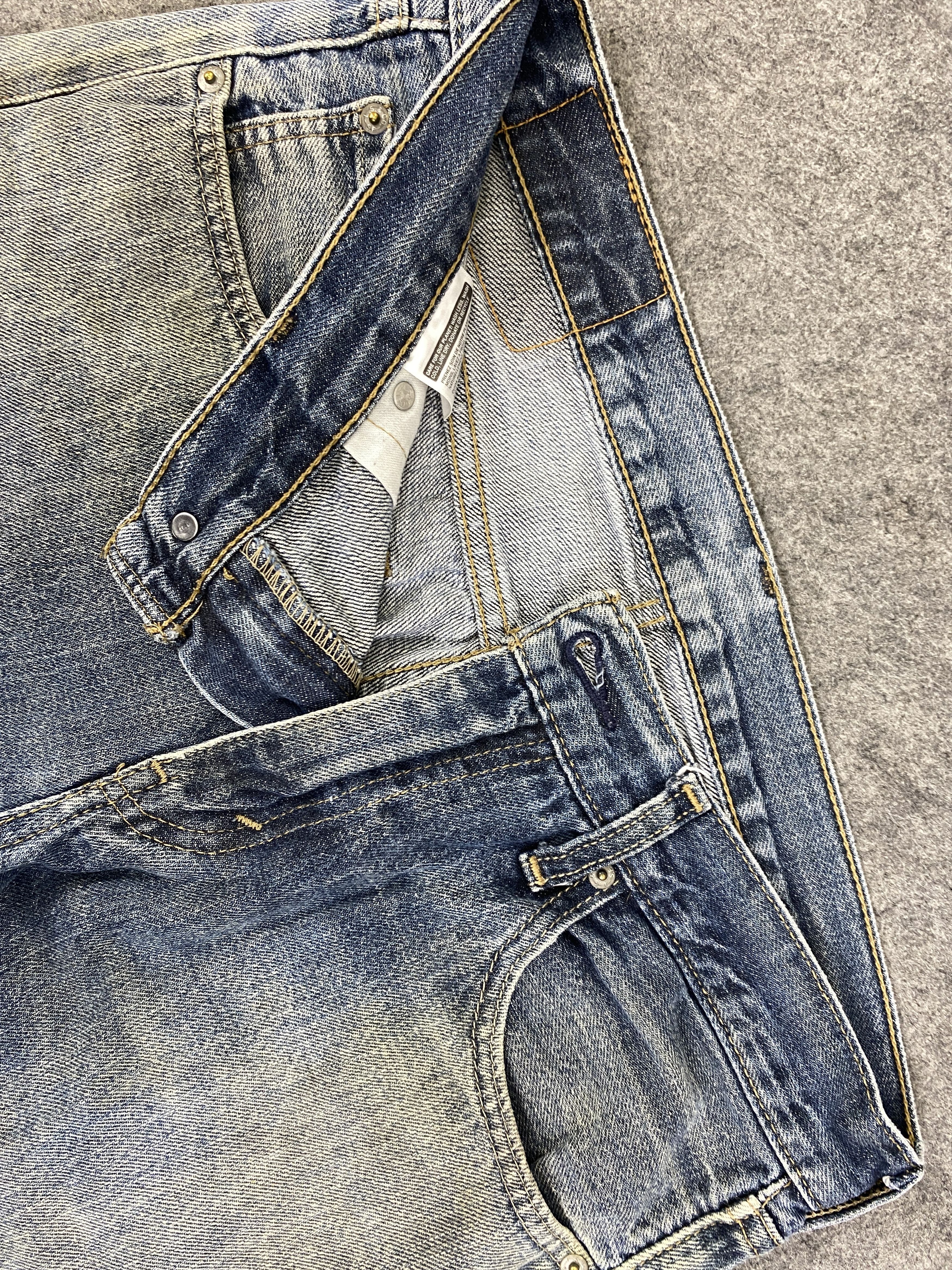 Japanese Brand Dirty Faded Blue Vintage Levis 527 Flare Jeans 33x29 -JN3206 Size US 33 - 7 Thumbnail