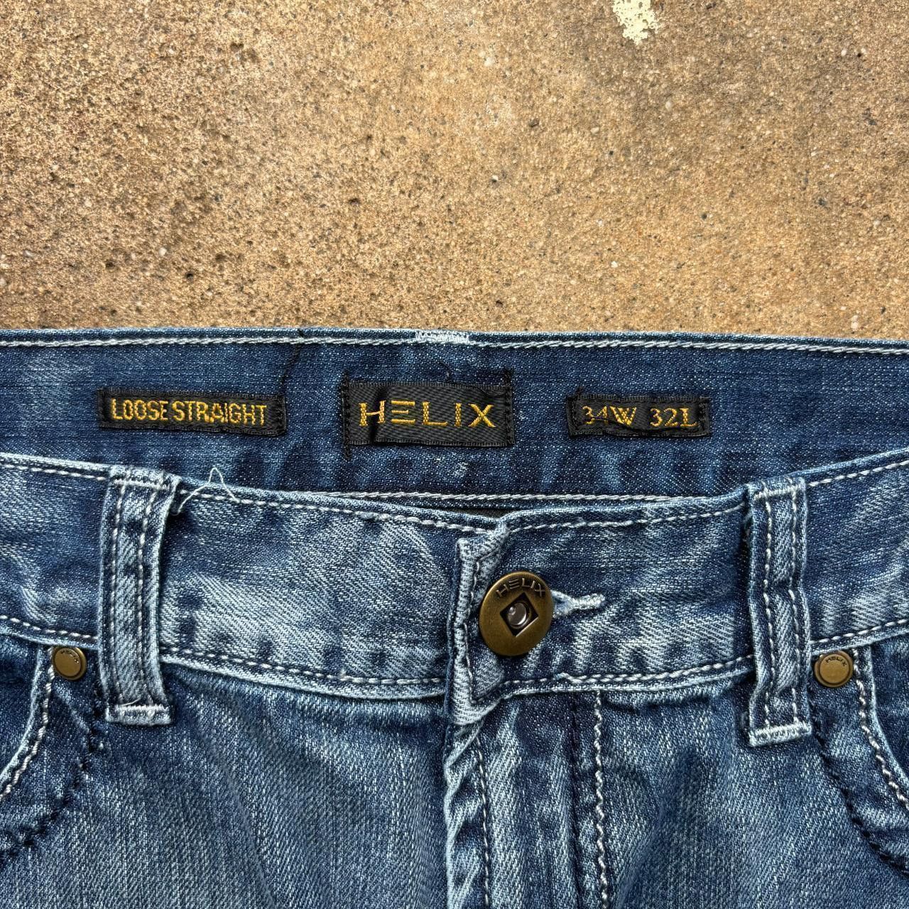 Helix Helix Light Wash Wide Baggy Jeans with Back Pocket Detailing Size US 34 / EU 50 - 6 Thumbnail