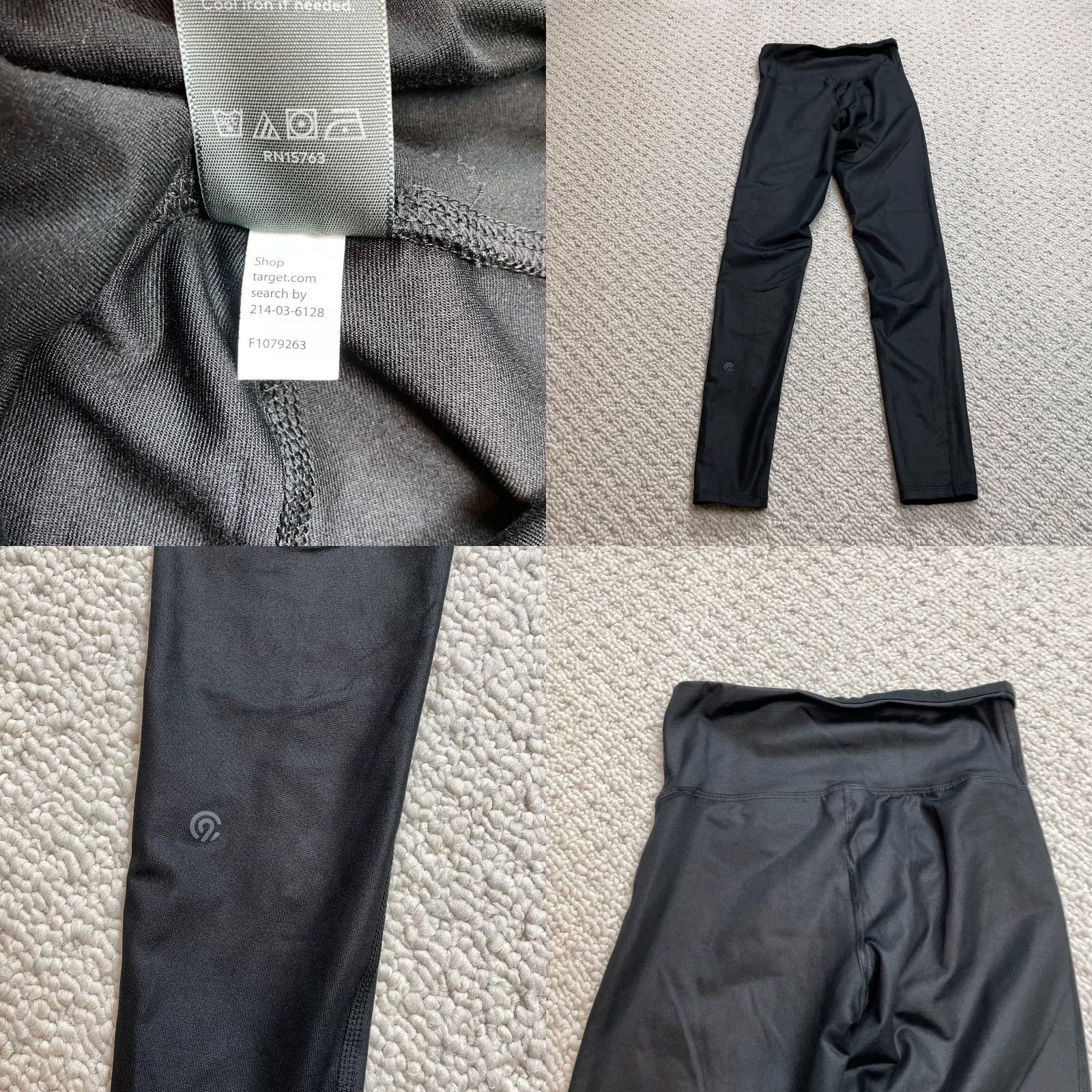 Champion C9 by Champion Leggings Womens XS Black Skinny Stretch Yoga Sport Active 22x27 Pants Size 40" / US 18 - 8 Thumbnail
