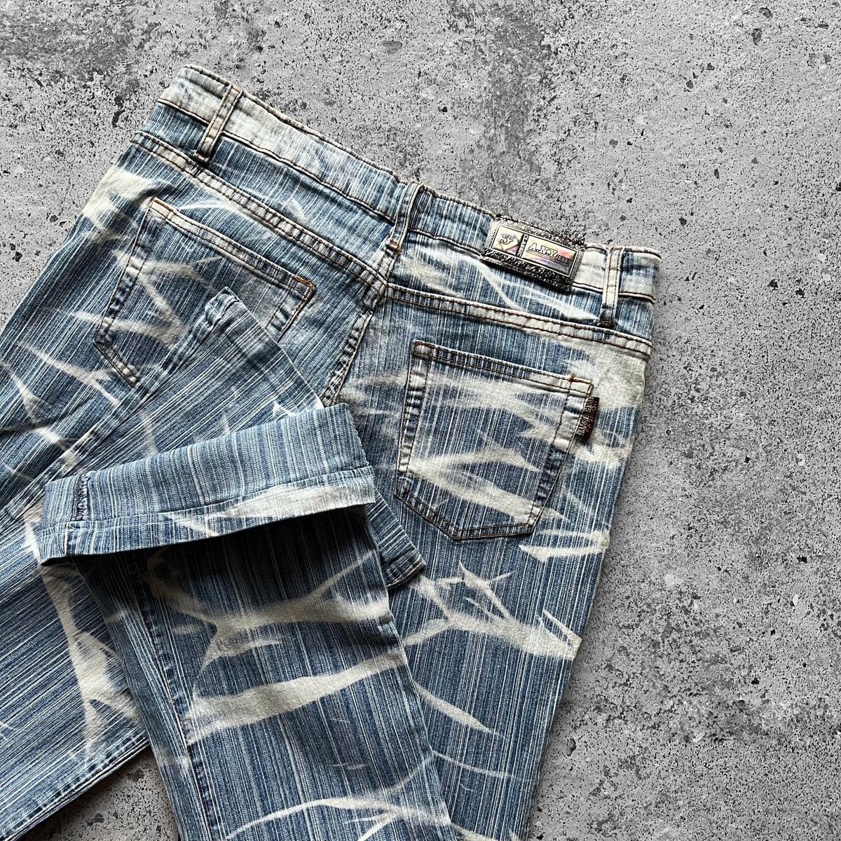 Japanese Brand × Vintage A.N.Y Jeans Womens Vintage Y2K Blue White Flared Wash Size 30" / US 8 / IT 44 - 5 Thumbnail
