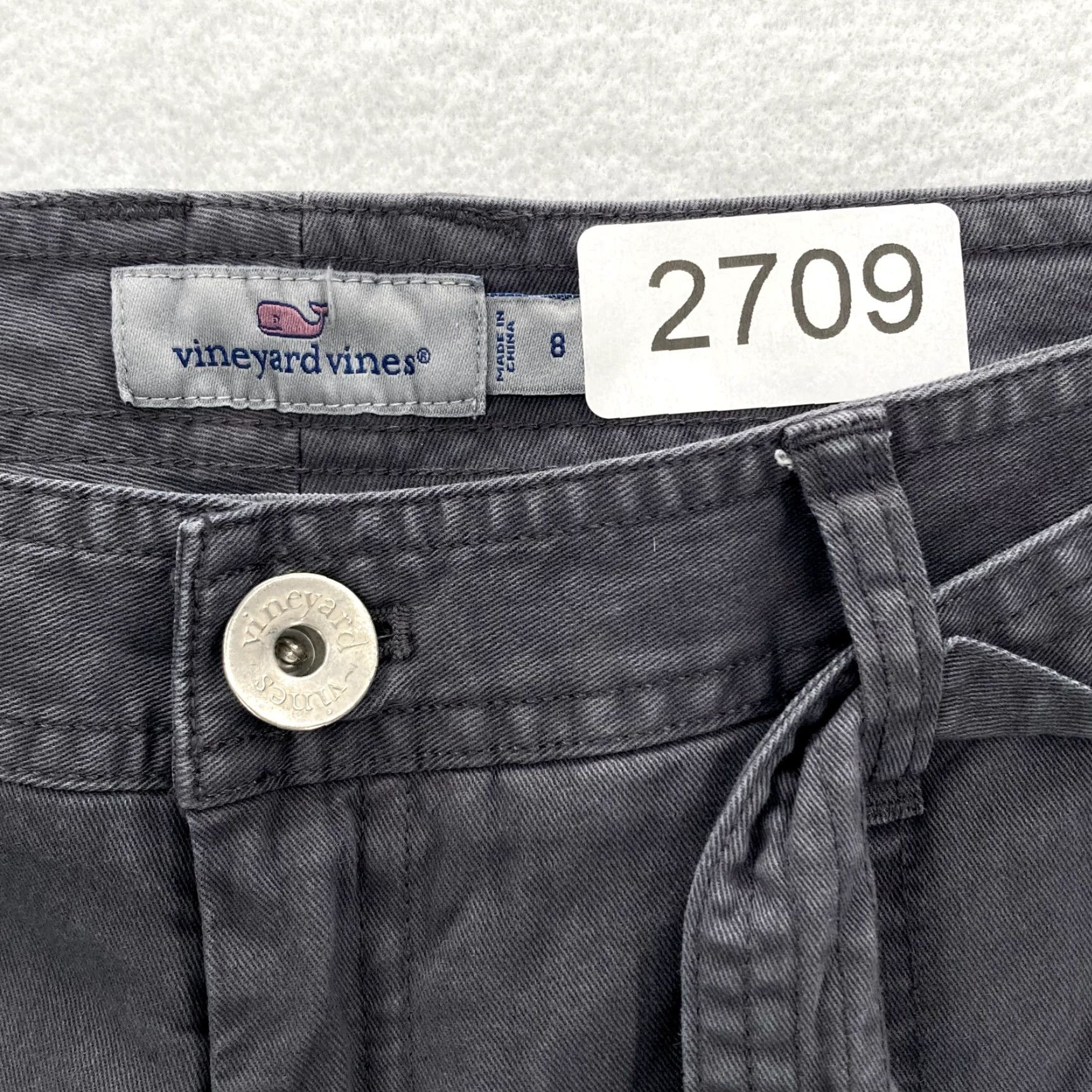 Vineyard Vines Vineyard Vines Pants Womens 8 Dark Gray Skinny Belted Mid Rise Stretch Size 30" / US 8 / IT 44 - 3 Thumbnail