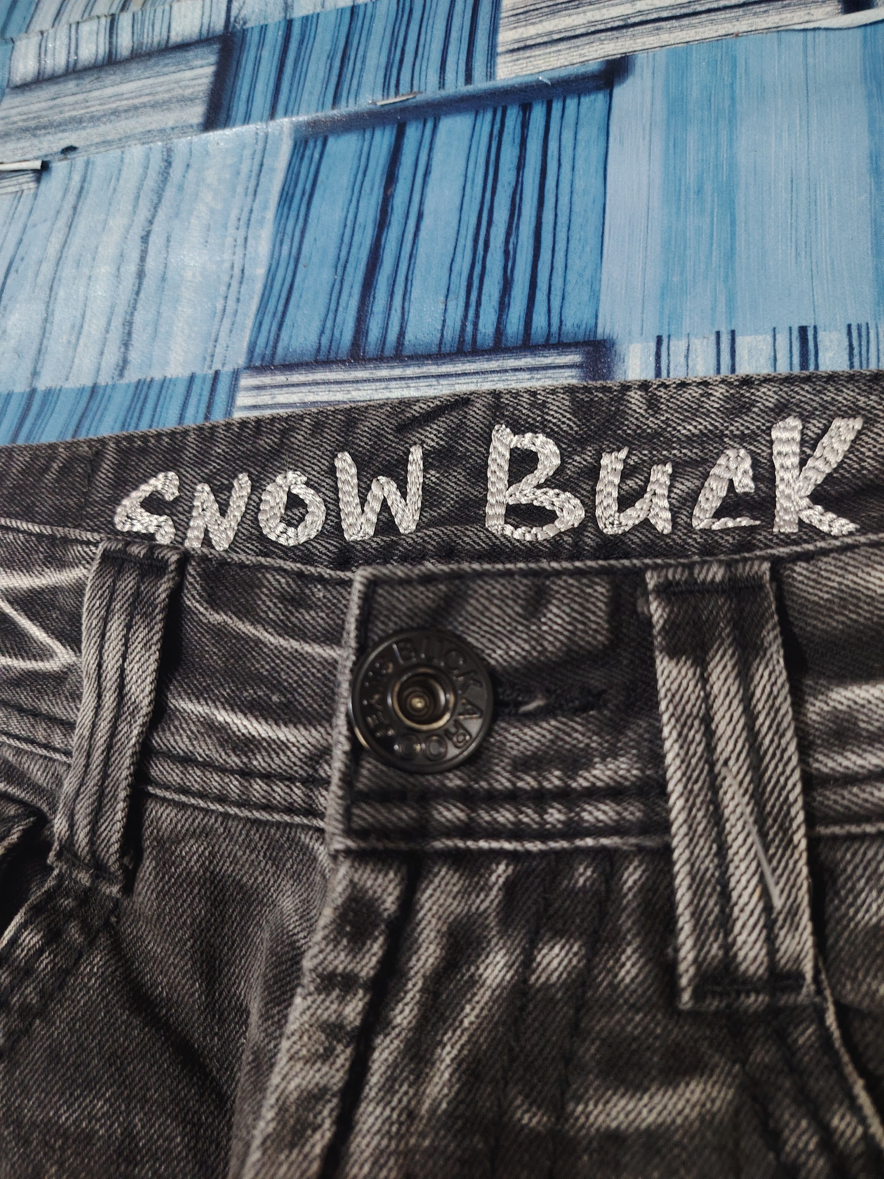If Six Was Nine Buckaroo Distressed Denim Flared Jeans Baggy Style Buckle Size US 31 - 10 Thumbnail