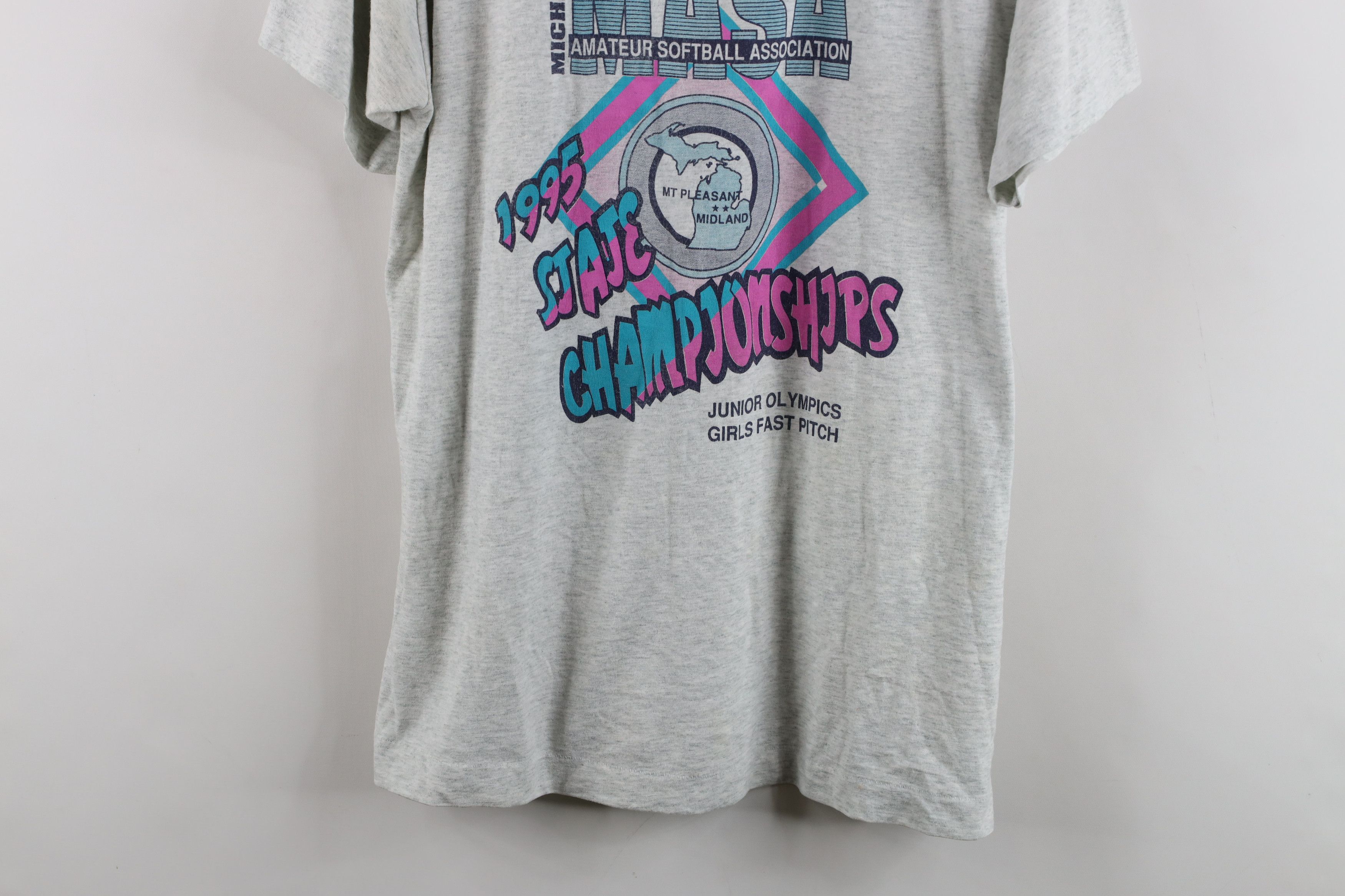 Vintage Vintage 90s MASA Michigan Amateur Softball T-Shirt USA Size L / US 10 / IT 46 - 3 Thumbnail