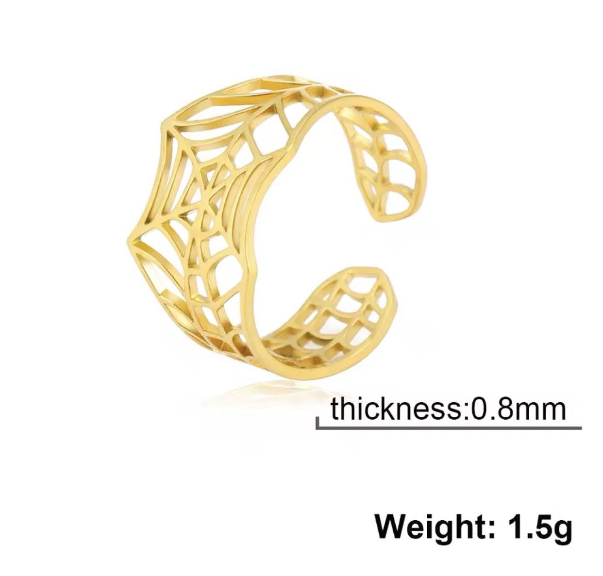 Jewelry × Vintage Skyrim Punk Spider Web Ring Size ONE SIZE - 3 Thumbnail
