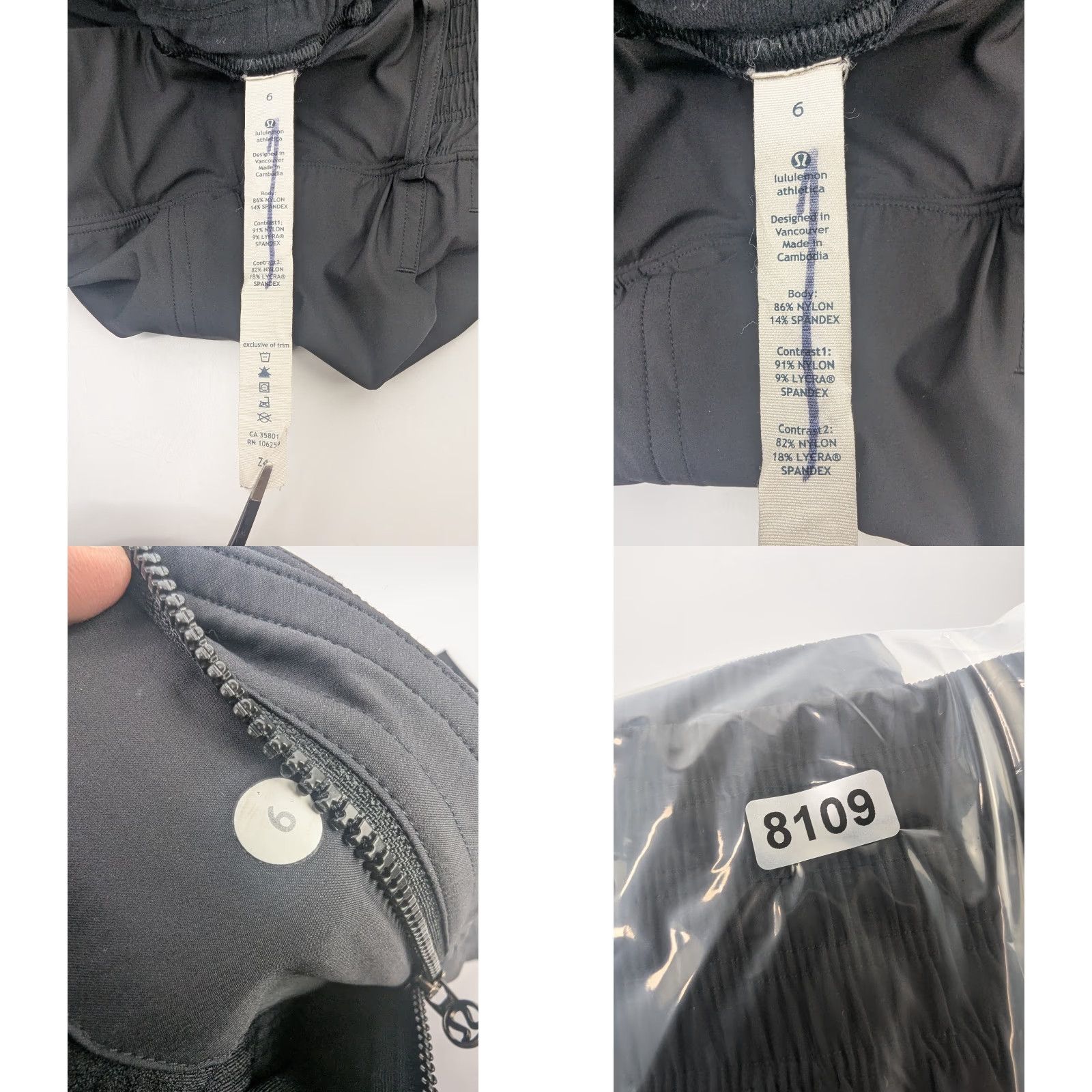 Lululemon Lululemon Black Pants Womens Leggings Attached Lined Mid Rise Zip Pockets Size 6 Size 28" / US 6 / IT 42 - 9 Thumbnail