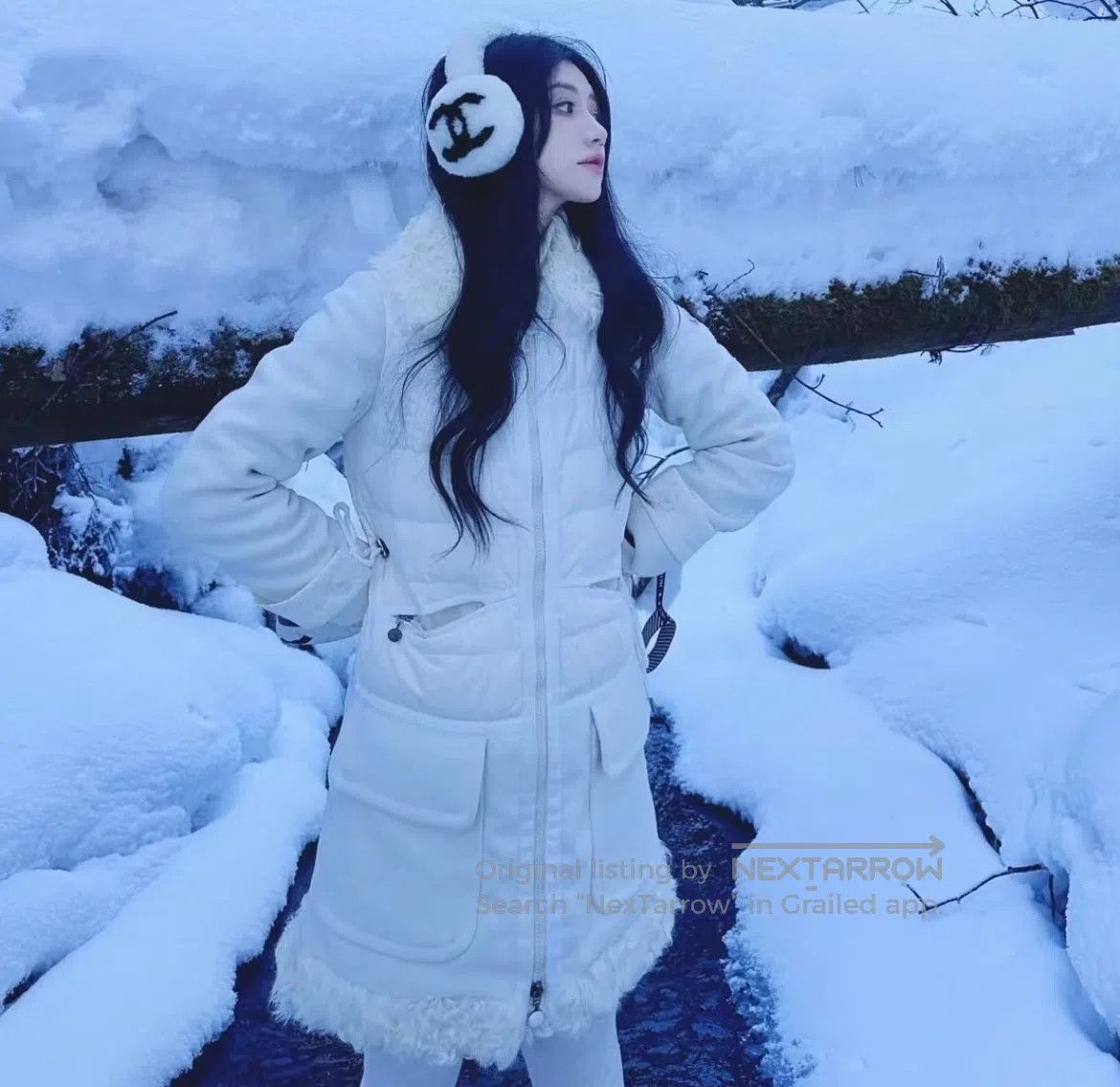 Moncler Moncler Annette lamb wool Long down jacket| Size S / US 4 / IT 40 - 3 Thumbnail