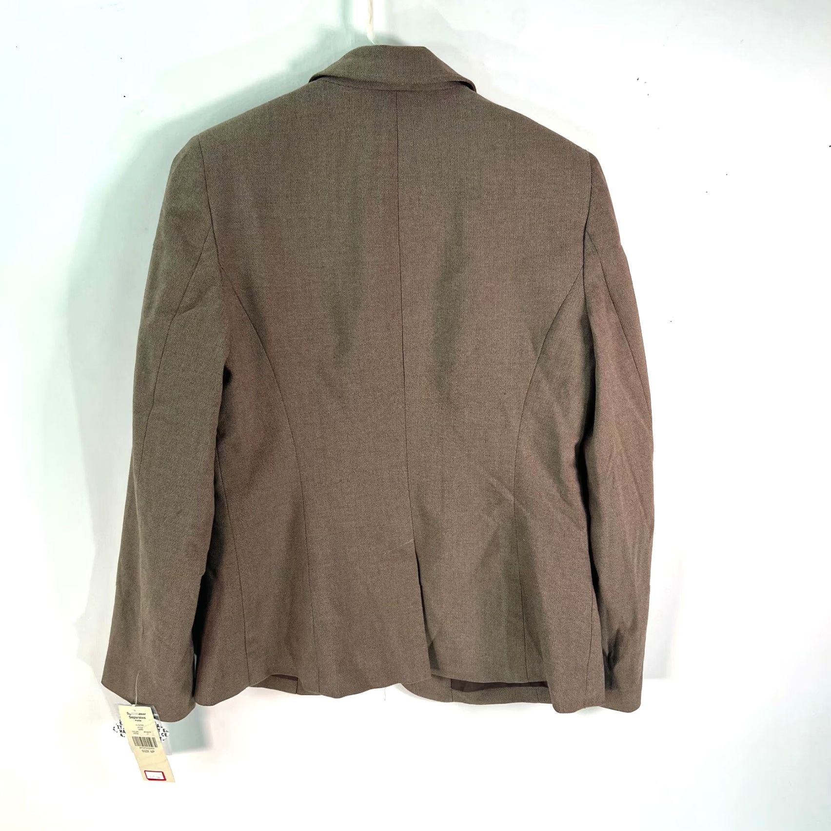 Vintage Valerie Stevens Chevron Notch Lapel Blazer Jacket Womens Size 8P Brown NWT Size M / US 6-8 / IT 42-44 - 2 Thumbnail