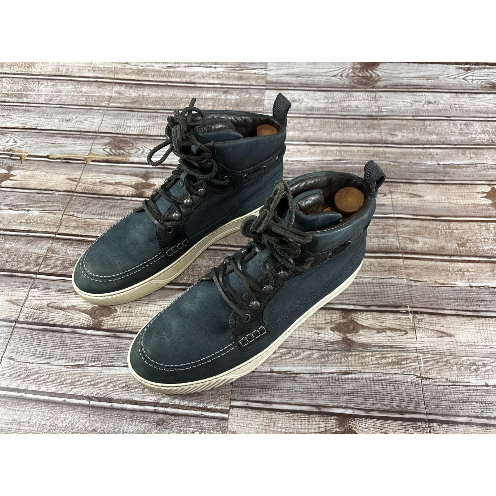 Lanvin Lanvin High Top suede Sneaker size 10 color blue / black / w Size US 10 / EU 43 - 1 Thumbnail