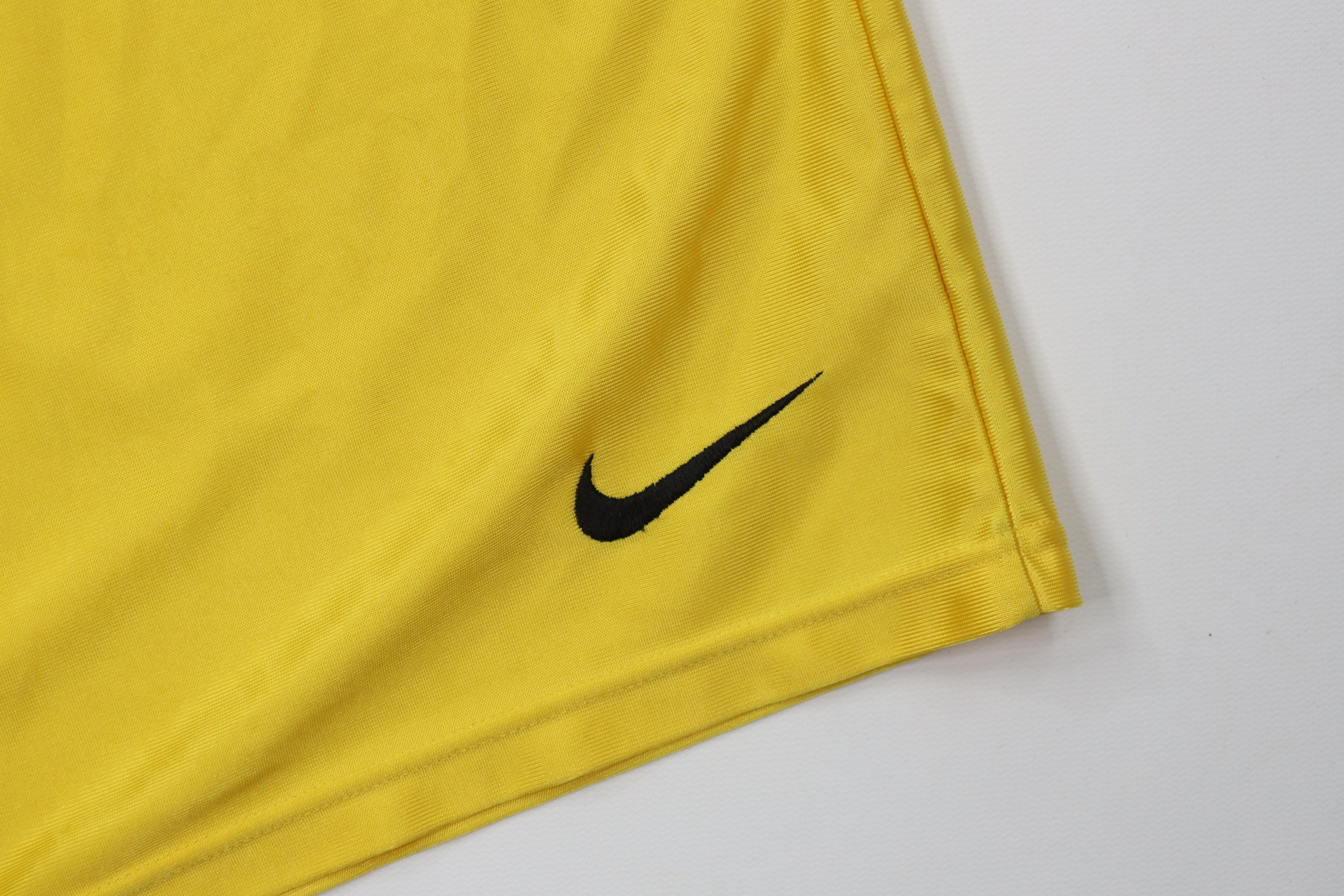 Nike Vintage 90s Nike Swoosh Gym Basketball Shorts Yellow USA Size US 36 / EU 52 - 5 Thumbnail