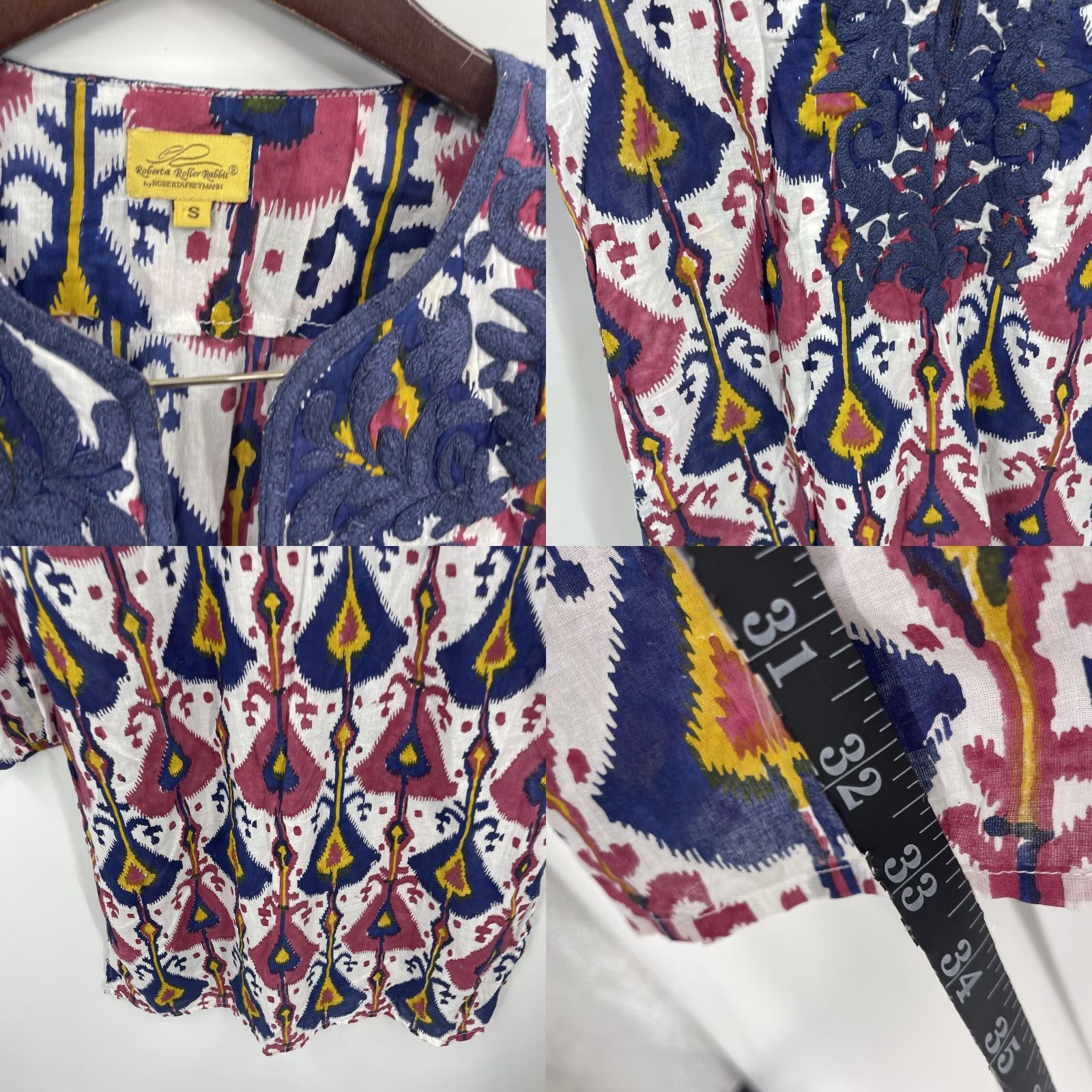 Vintage **Roberta Roller Rabbit Geometric Blue Women's Small Tunic Dress** Roberta Roller Rabbit Geometric Blue Women's Small Tunic Dress Size S / US 4 / IT 40 - 8 Thumbnail