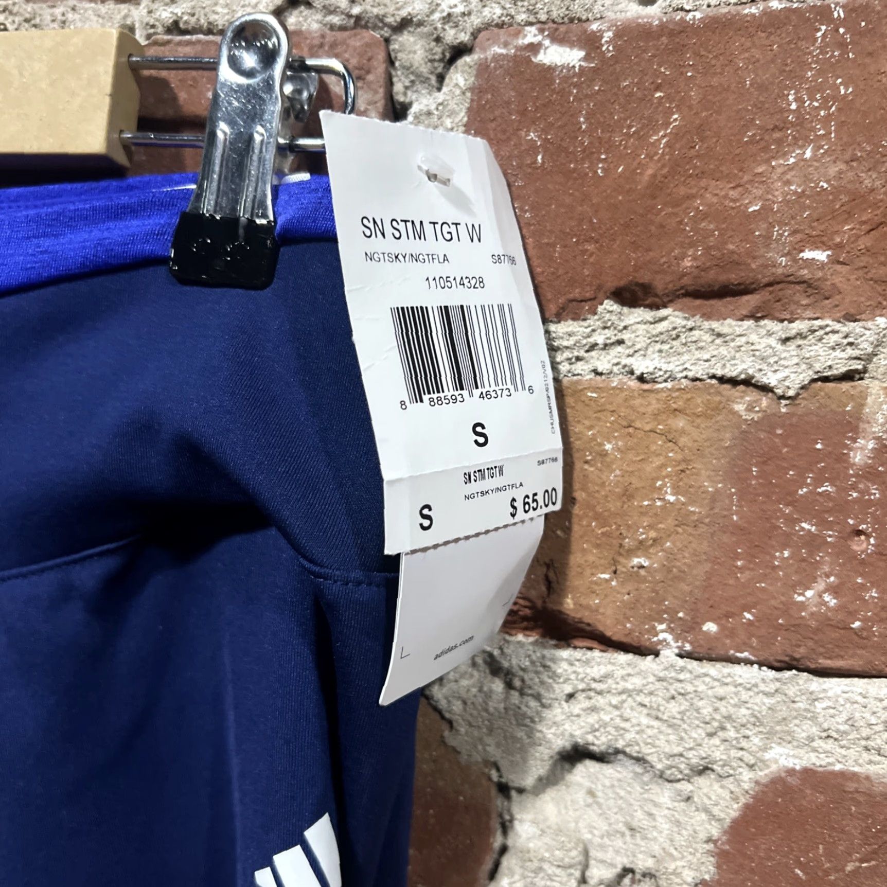 Adidas NWT Adidas Leggings Womens Blue Small Boston Marathon 2015 Running Aeroready Pattern Some Stripes Zip Pocket Logo Size 28" / US 6 / IT 42 - 3 Thumbnail
