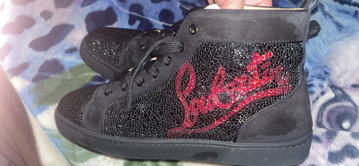Christian Louboutin Navy Louis Strass Flat Shoes Size US 12.5 / EU 45-46 - 3 Thumbnail