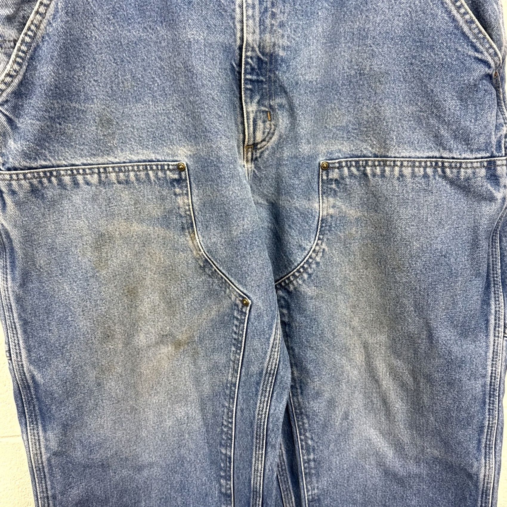 Carhartt VINTAGE Carhartt Jeans Men 40x30 DST Dungaree Fit Carpenter Double Knee Blue Work Size US 40 / EU 56 - 4 Thumbnail