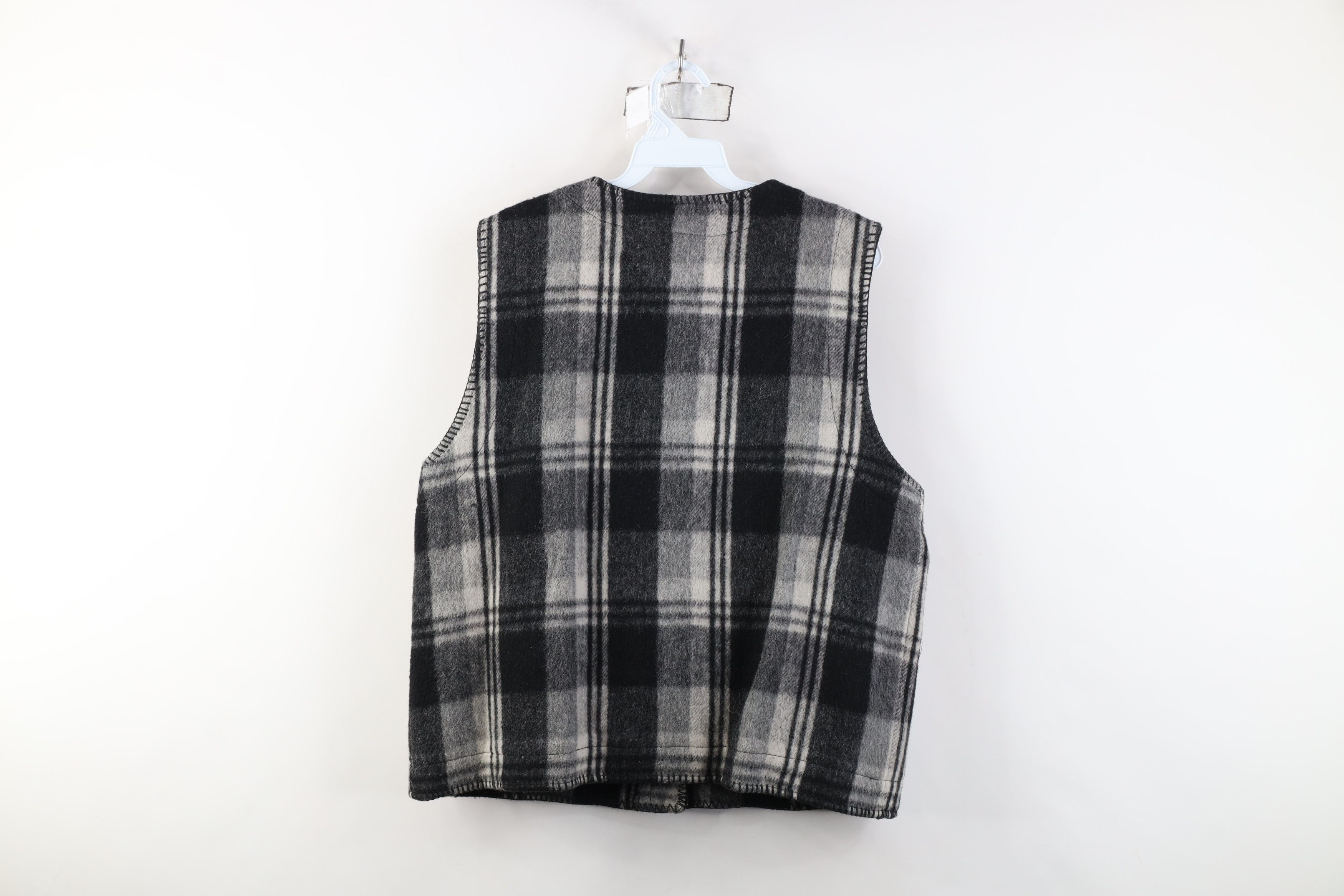 Vintage Vintage 90s Streetwear Mackinaw Wool Blend Vest Jacket Black Size XL / US 12-14 / IT 48-50 - 8 Thumbnail