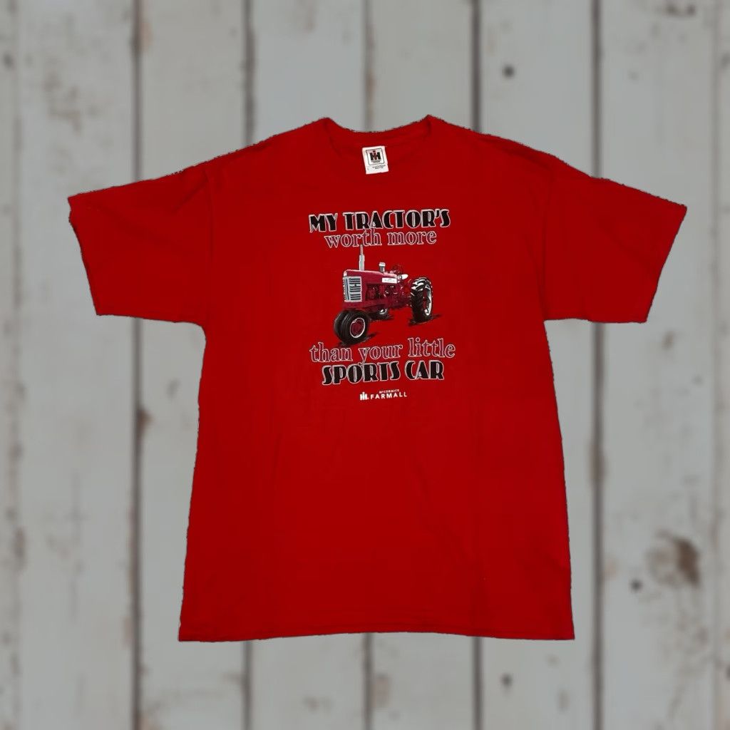 Vintage VINTAGE International Harvester Farmall Tractor T Shirt Large Red Men L 1990s Tractor Shirts Size US L / EU 52-54 / 3 - 1 Thumbnail