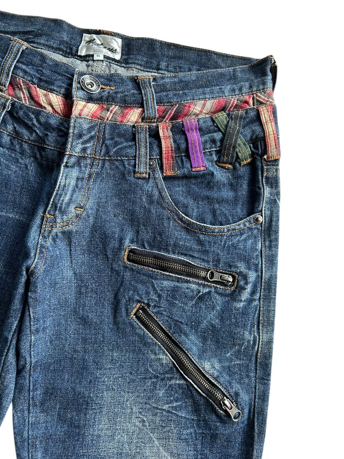Kapital Nylaus Double Waist Japanese Punk Bondage Grunge Denim Jeans Size US 33 - 7 Thumbnail