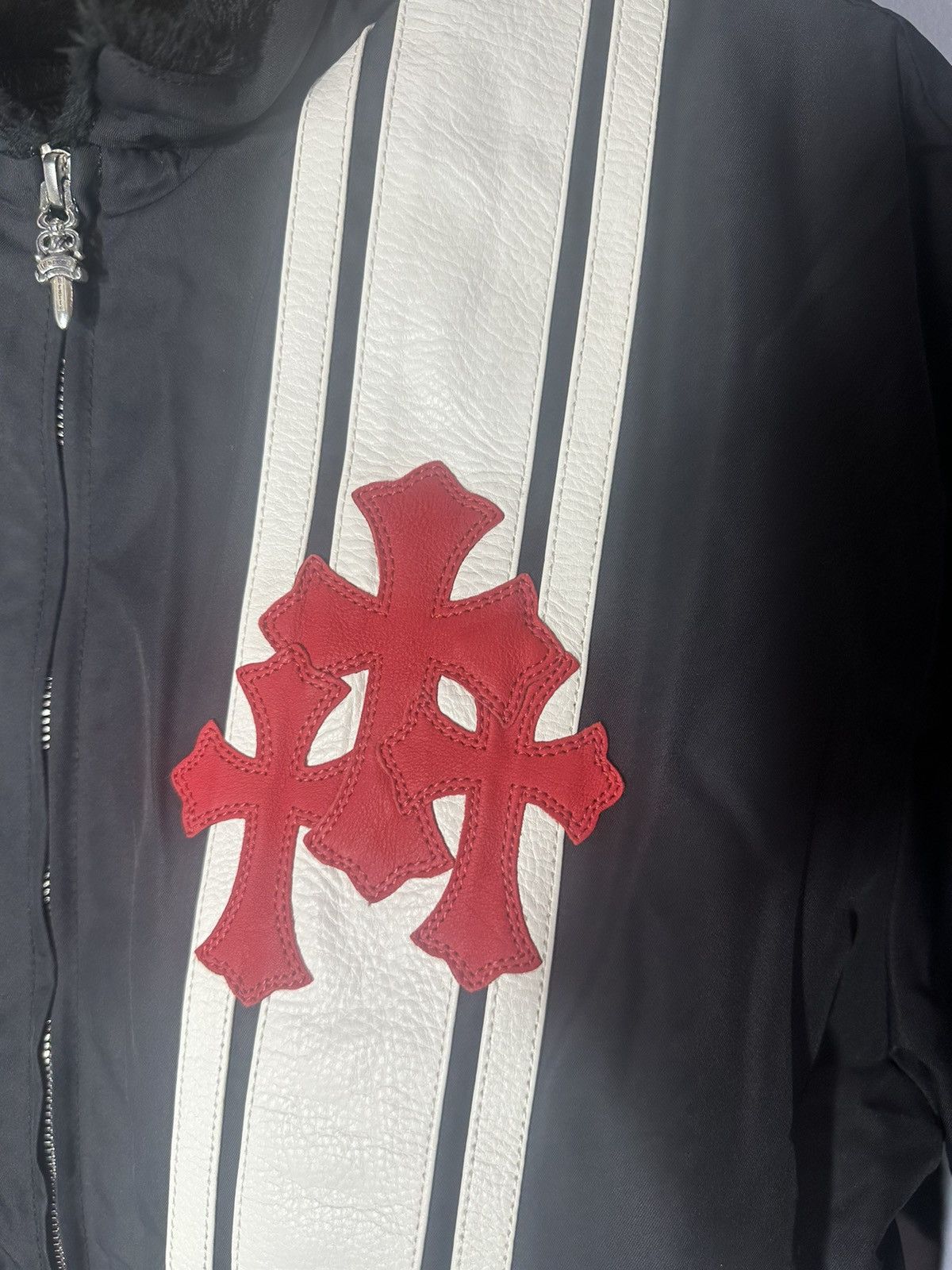『4年保証』 Red “cobra” hearts Chrome Hearts Chrome Cross jacket patch ジャケット・アウター