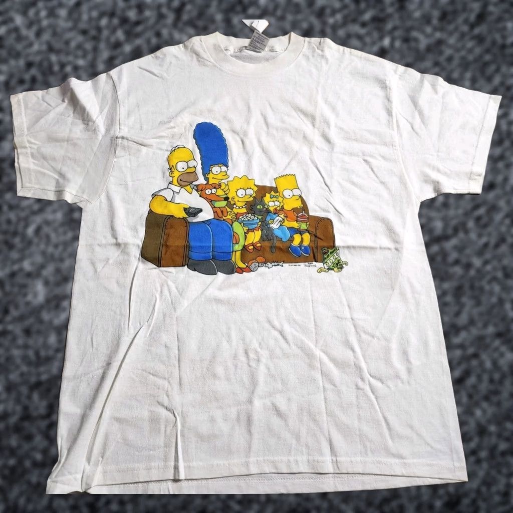 Vintage VINTAGE The Simpsons Shirt Mens XL White 2002 Cartoon Graphic Tee NWT Flawed Size US XL / EU 56 / 4 - 1 Thumbnail
