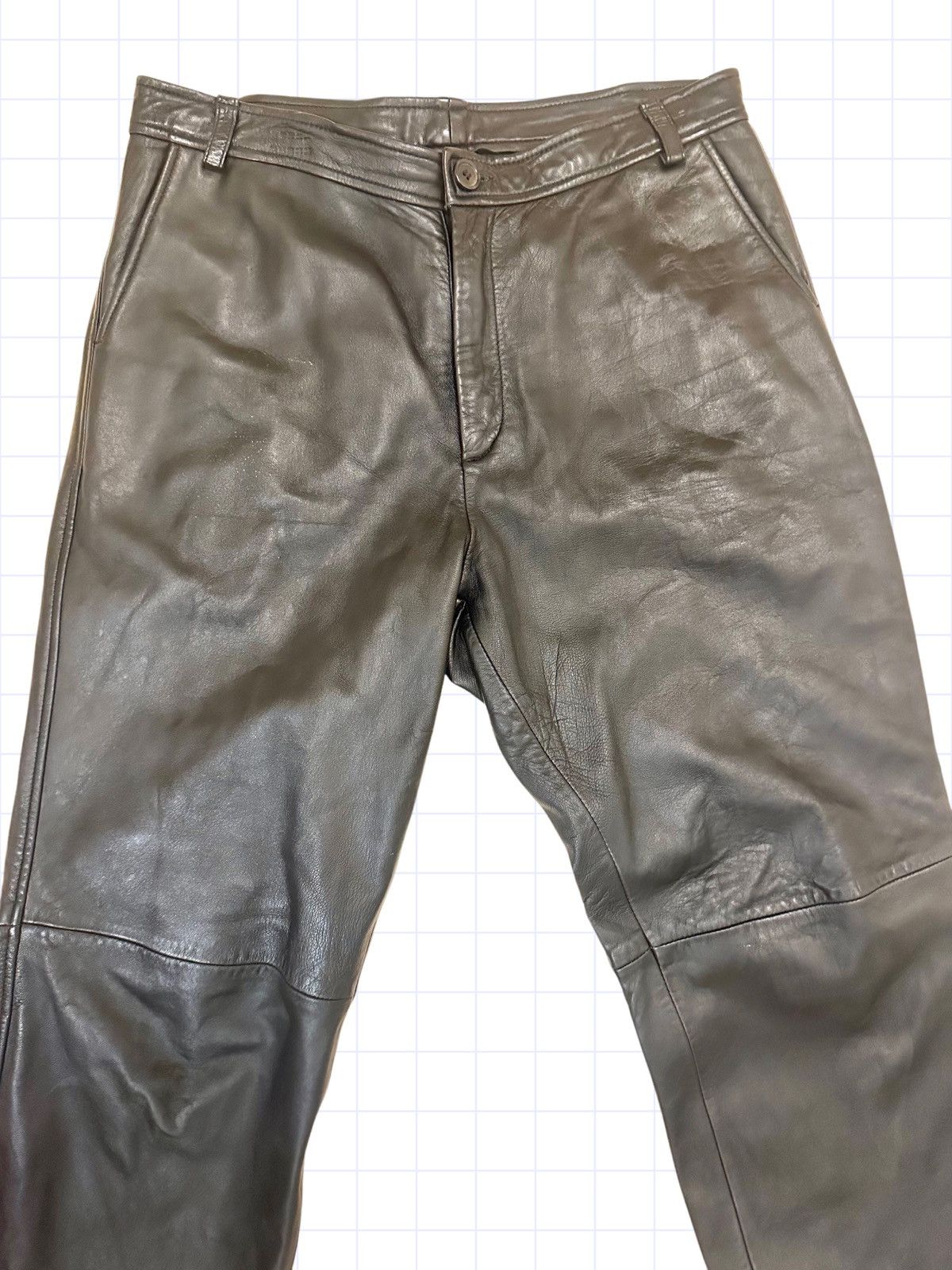 Vintage Genuine Black Leather Pants Jeans 34 33 32 Size US 34 / EU 50 - 3 Thumbnail