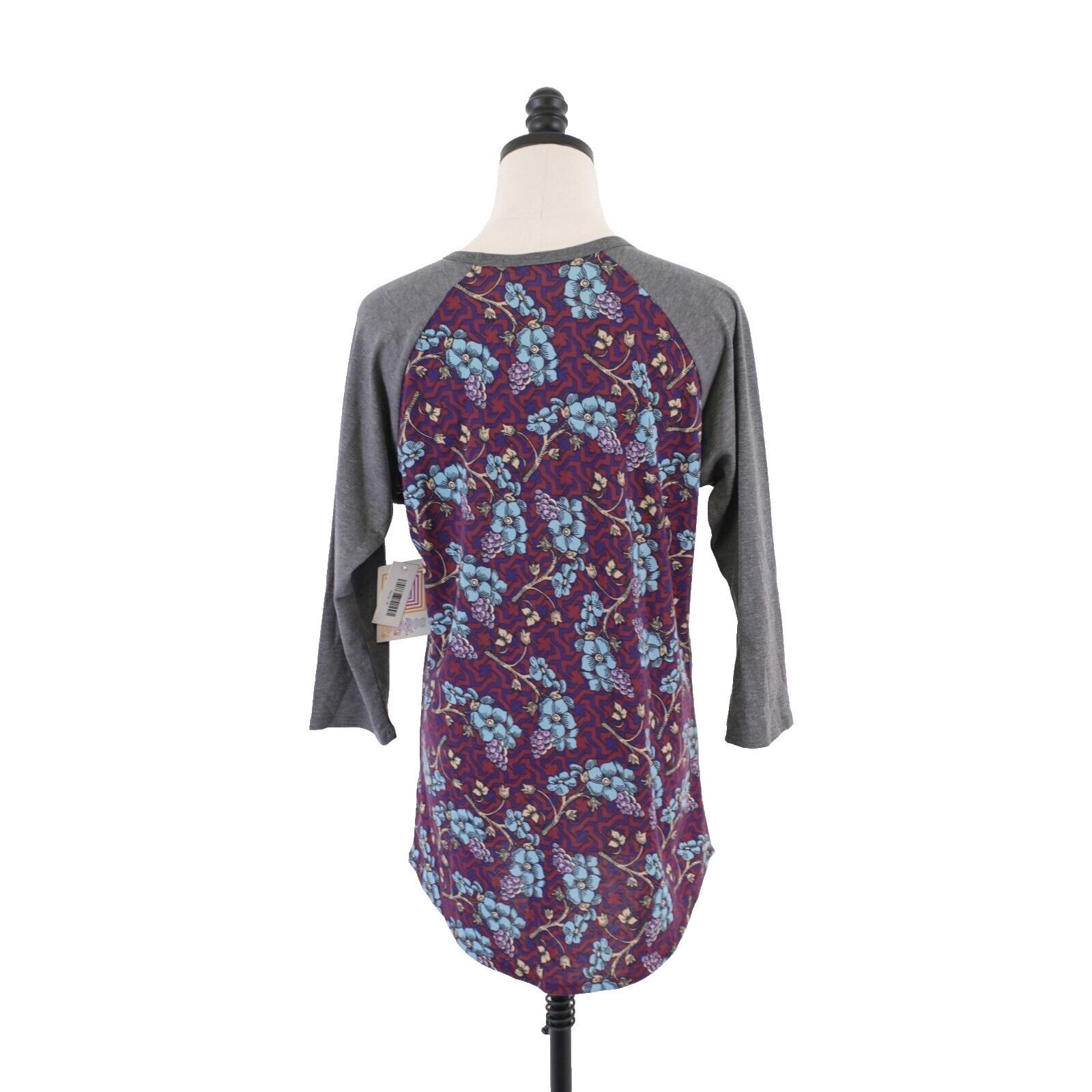 Designer NEW LulaRoe Randy Medium Purple Blue Gray Floral 3/4 Sleeve Size M / US 6-8 / IT 42-44 - 6 Thumbnail