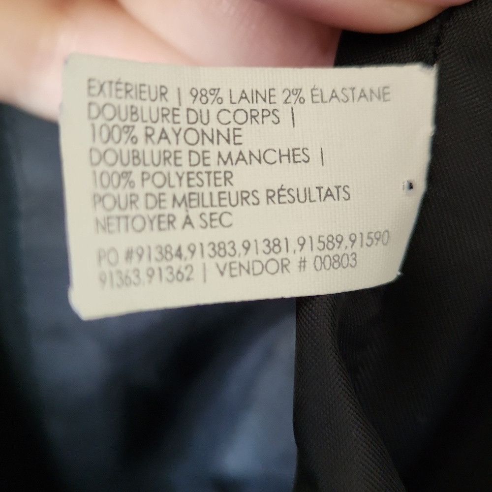 Club Monaco CLUB MONACO | Wool Blazer Skirt Suit Set Black Sz 00 0 Size XS / US 0-2 / IT 36-38 - 7 Thumbnail