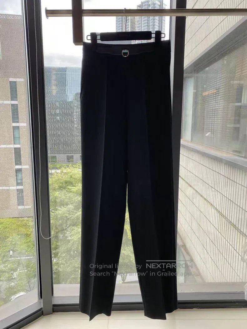 Hermes Hermes Wool Black Straight Trousers Size 42" / US 20 - 2 Thumbnail