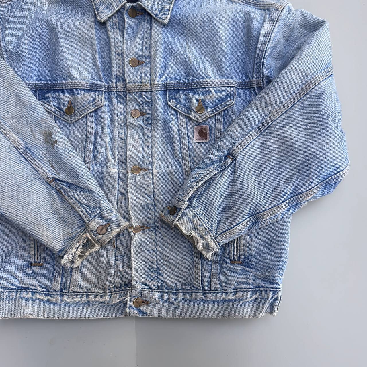 Carhartt 90’S CARHARTT SUNFADED DISTRESSED DETROIT JACKET Size US L / EU 52-54 / 3 - 5 Thumbnail