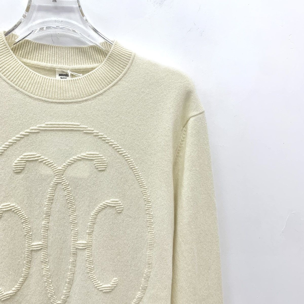 Hermes Hermes 24 Style Beige Long Sleeve Knit Sweater K26WX Size S / US 4 / IT 40 - 3 Thumbnail