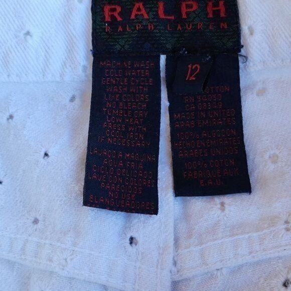 Ralph Lauren Black Label Ralph Ralph Lauren Black Label Vintage White Eyelet Cropped Size 34" / US 12 / IT 48 - 5 Thumbnail