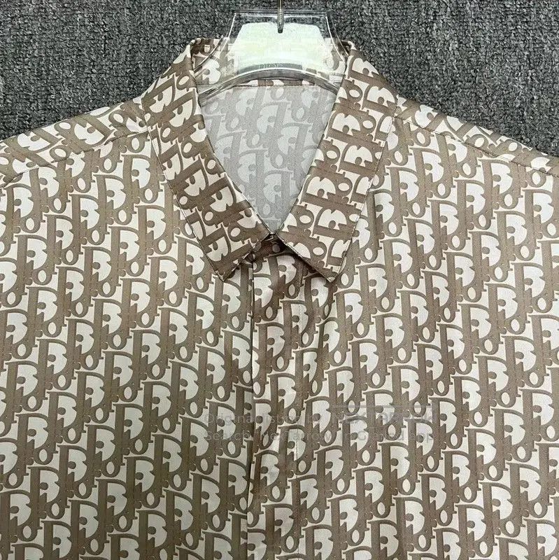 Dior Dior Beige Silk Short Sleeve Shirt . Size US L / EU 52-54 / 3 - 3 Thumbnail