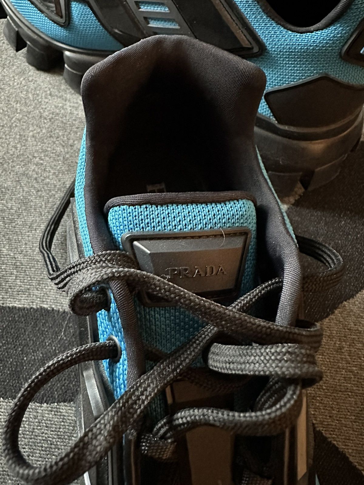 Prada Prada Men's Cloudbust Thunder Lug-sole Sneakers Blue/Black Size US 8 / EU 41 - 8 Thumbnail
