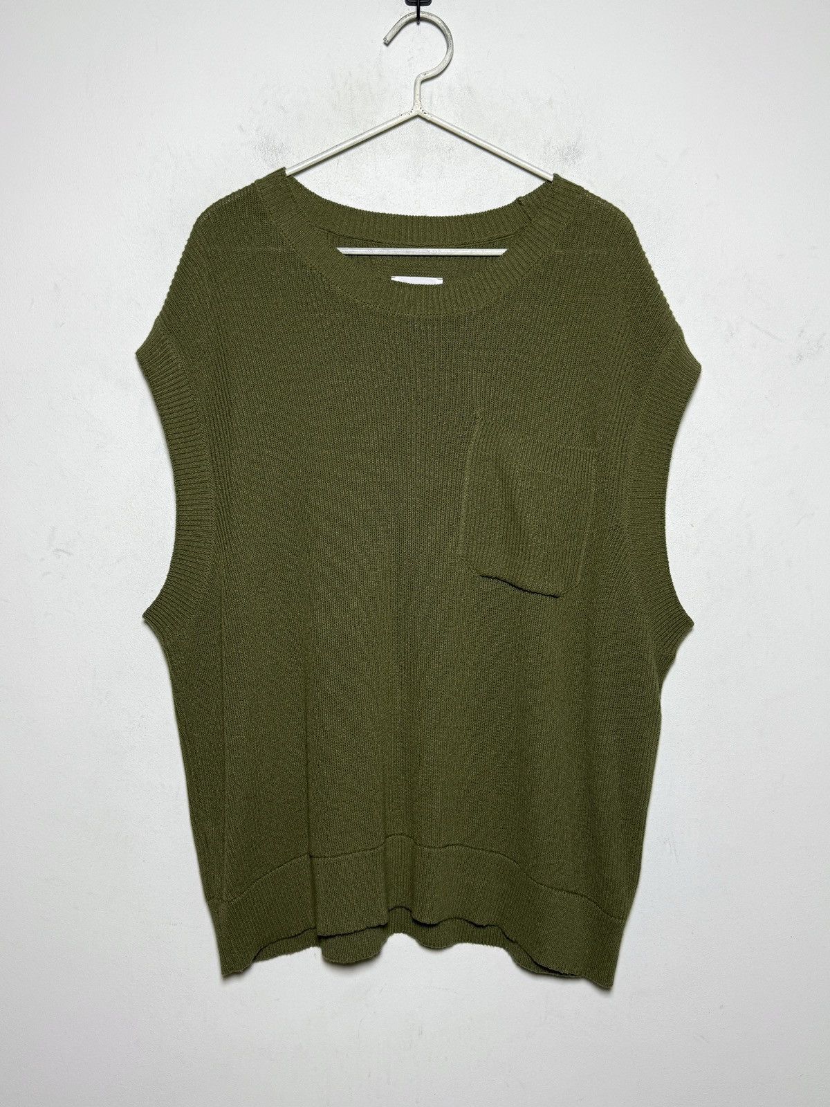 Seditionaries ARMEDANGELS olive knit sleeveless oversized vest Size US L / EU 52-54 / 3 - 1 Thumbnail