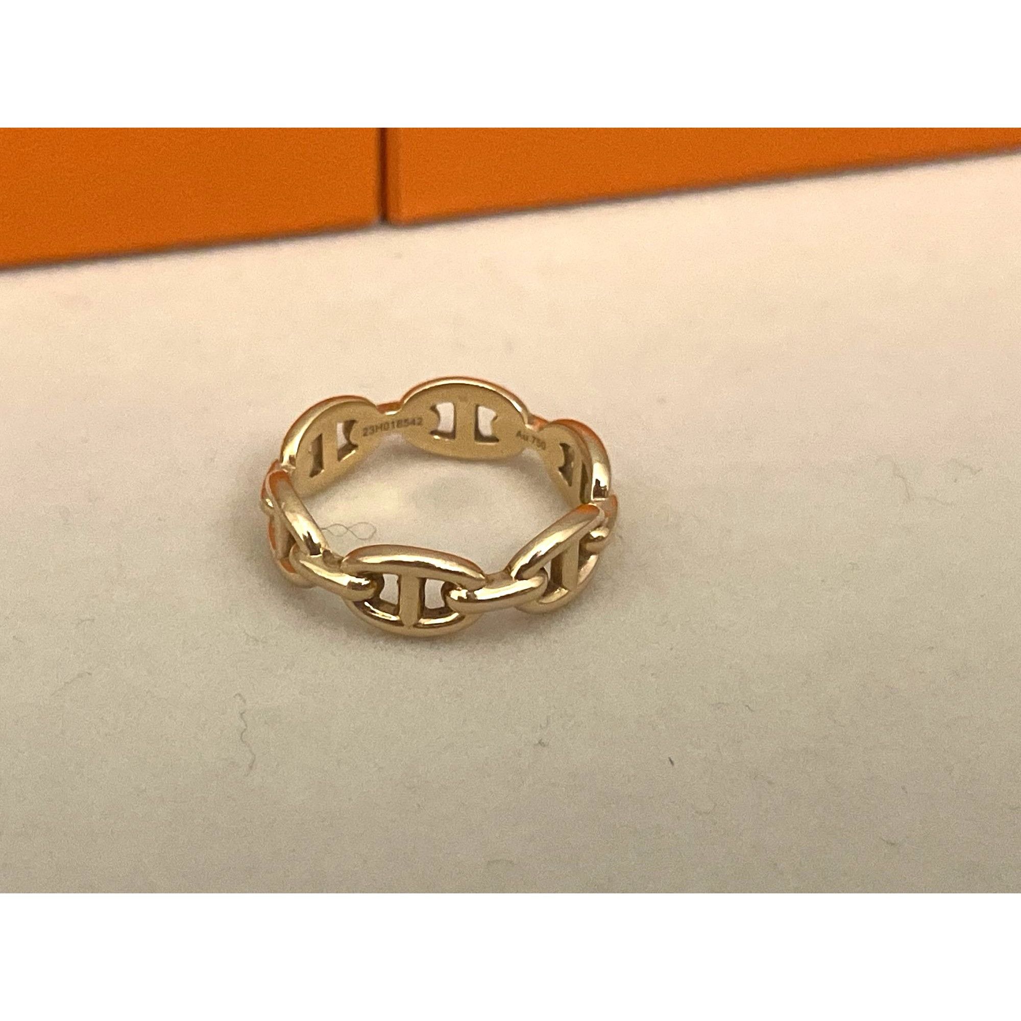 Hermes Hermès 18K Gold Chaine DAncre Enchainee Ring Size 54 With Bo Size ONE SIZE - 2 Thumbnail