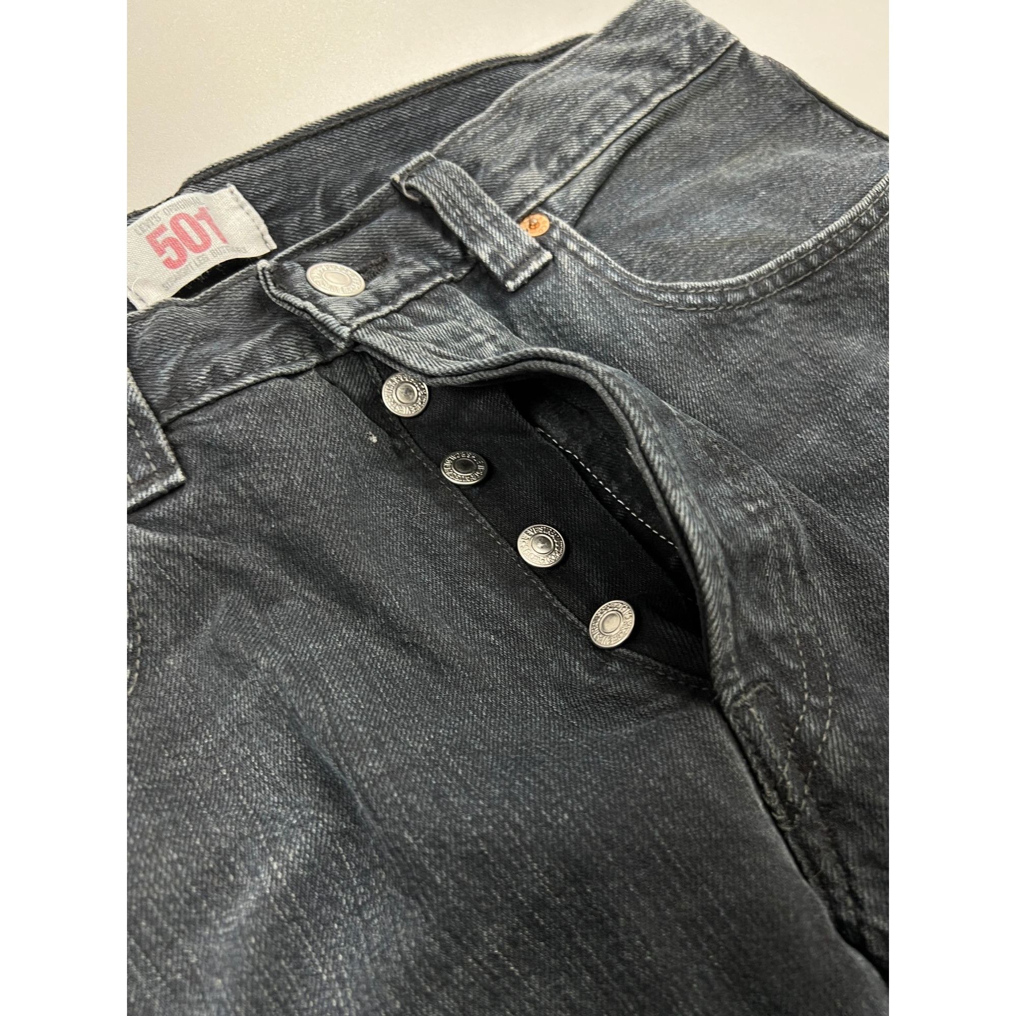 Levi's Levi’s 501 Black Denim Jeans Pants (Y0935) Size US 33 - 7 Thumbnail