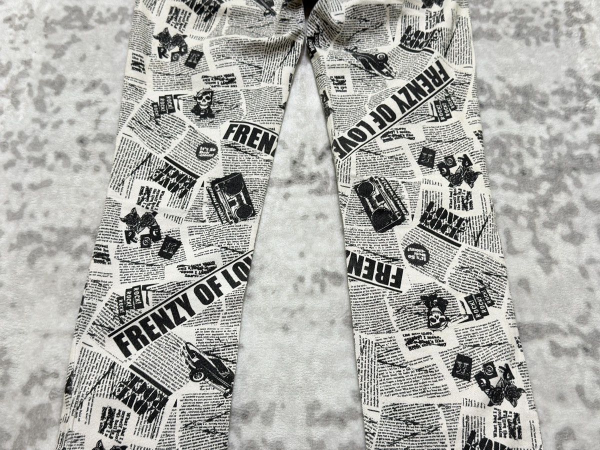 Japanese Brand Vintage INDIO Archive Newspaper Print Low Rise Slim Fit Size US 28 / EU 44 - 11 Thumbnail
