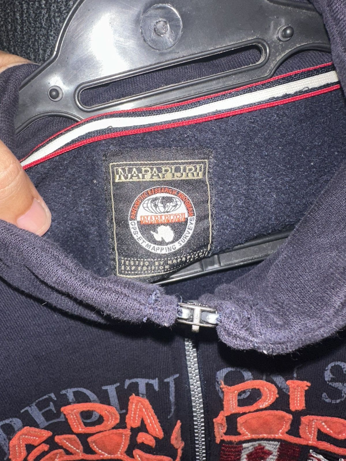 Napapijri Vintage Napapijri Spell Out Embroidered Full Zip Jumper Size US S / EU 44-46 / 1 - 4 Thumbnail