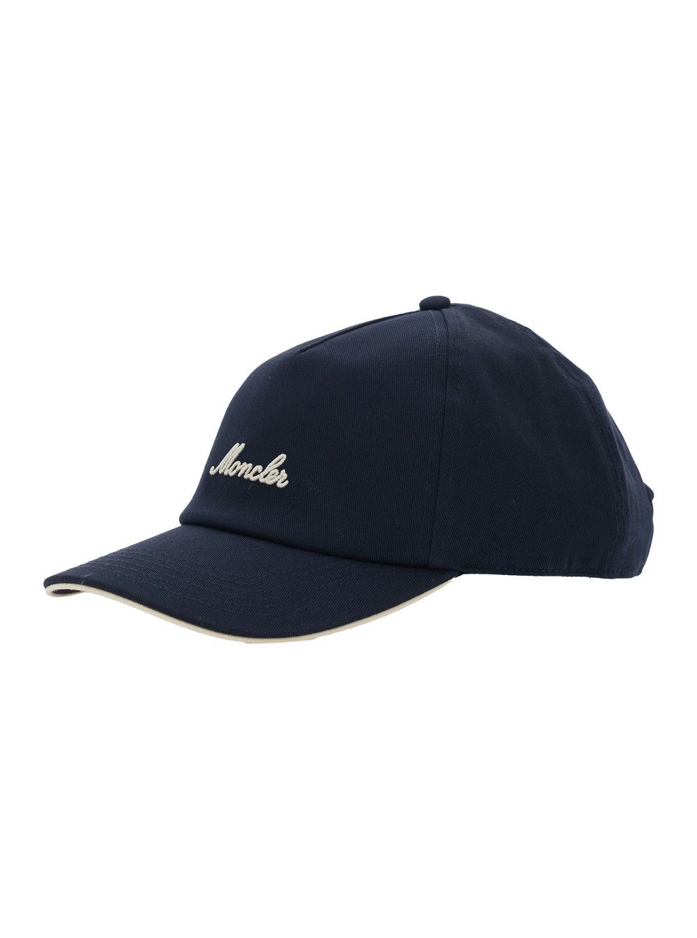 Moncler Blue Cotton Baseball Cap with Front Lettering Logo for Men Size ONE SIZE - 1 Thumbnail